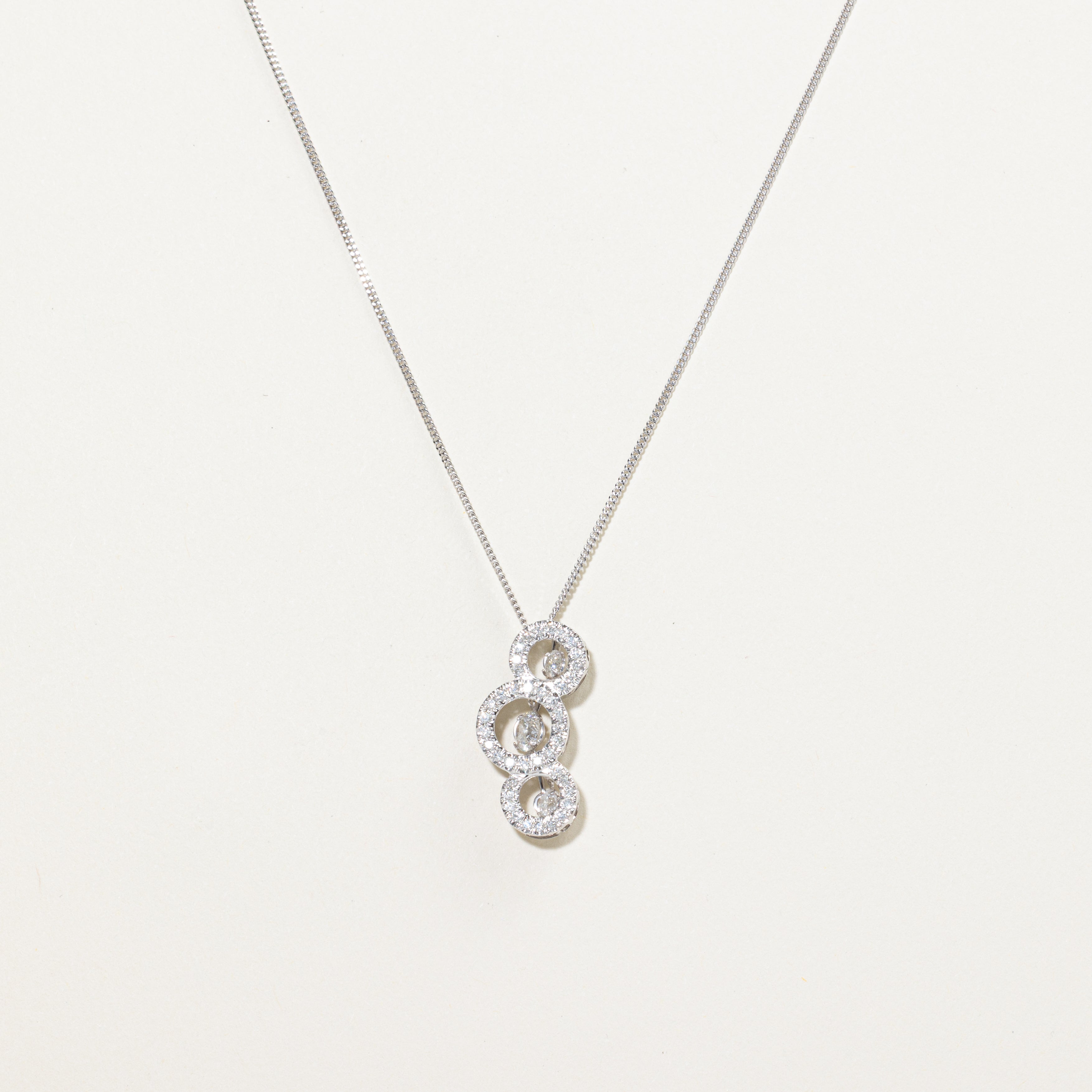 White Gold Diamond Circles Pendant Necklace | 0.50ct | 18"