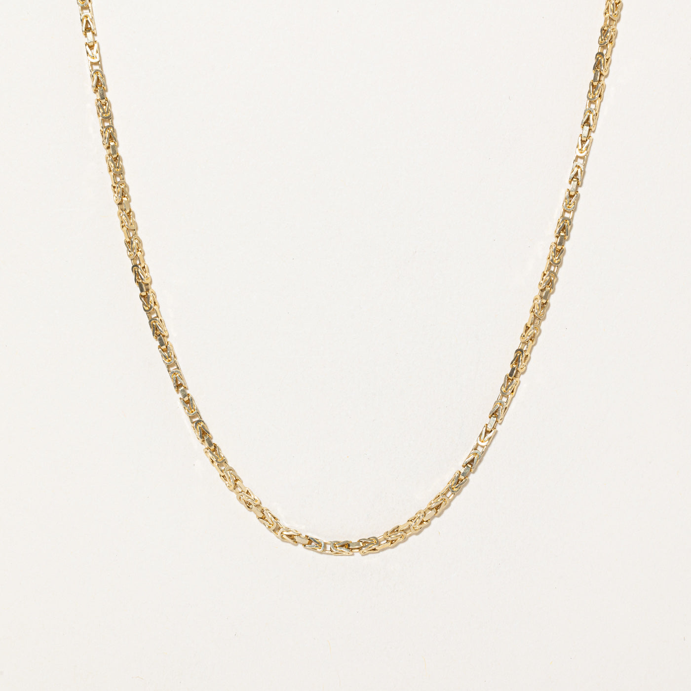 10K Yellow Gold Thin Byzantine Chain | 20"