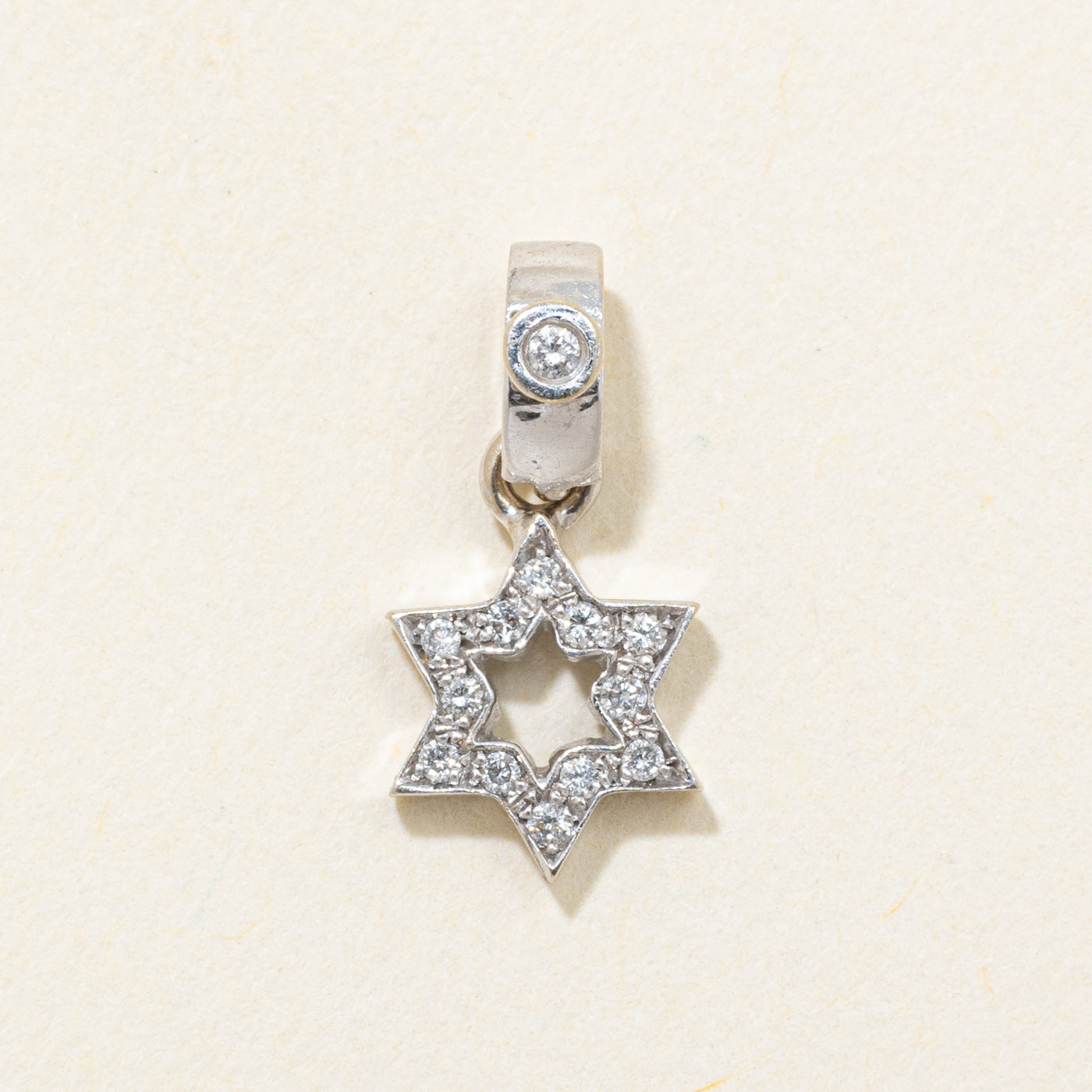8k White Gold Diamond Star of David Pendant