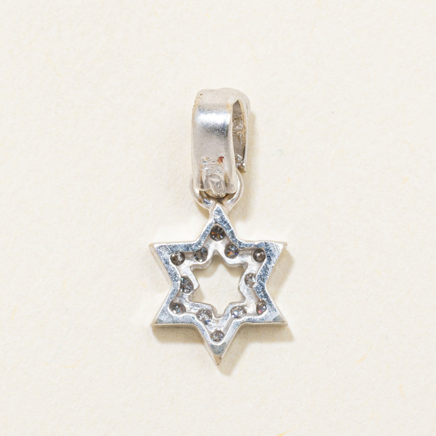 8k White Gold Diamond Star of David Pendant