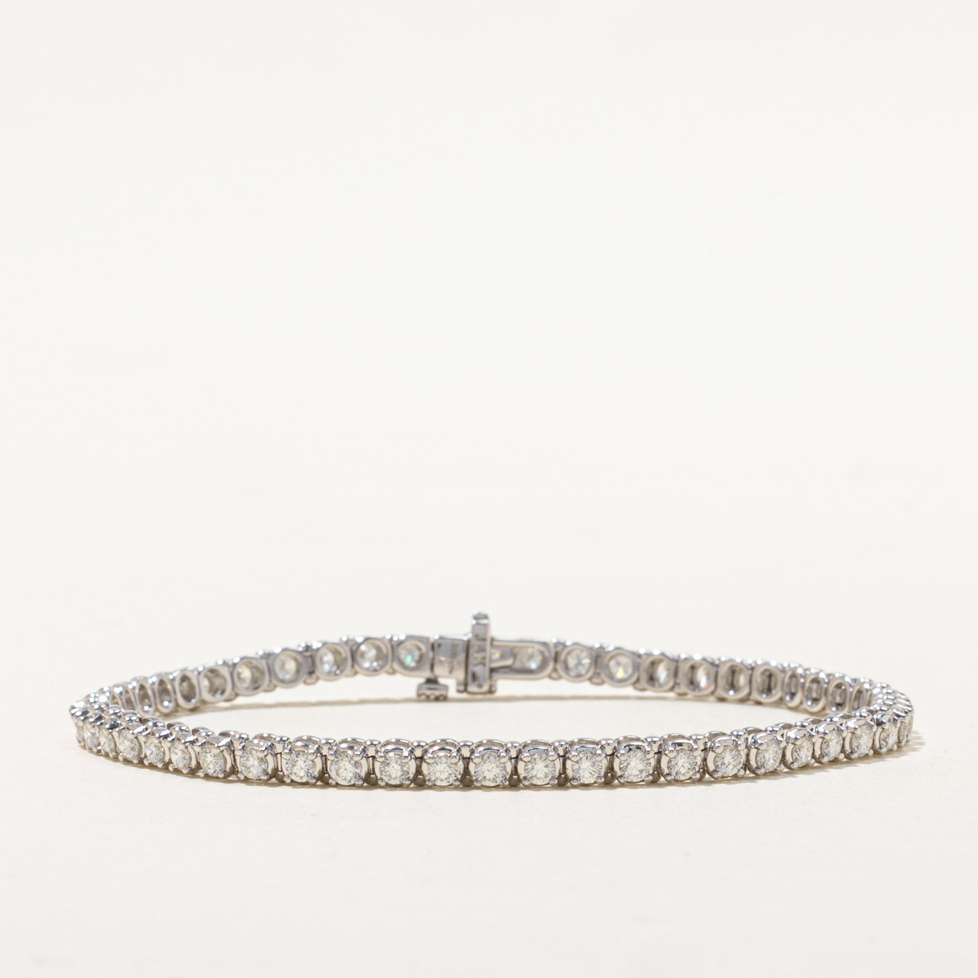 14k White Gold Diamond Tennis Bracelet | 3.00ctw | 7.5"
