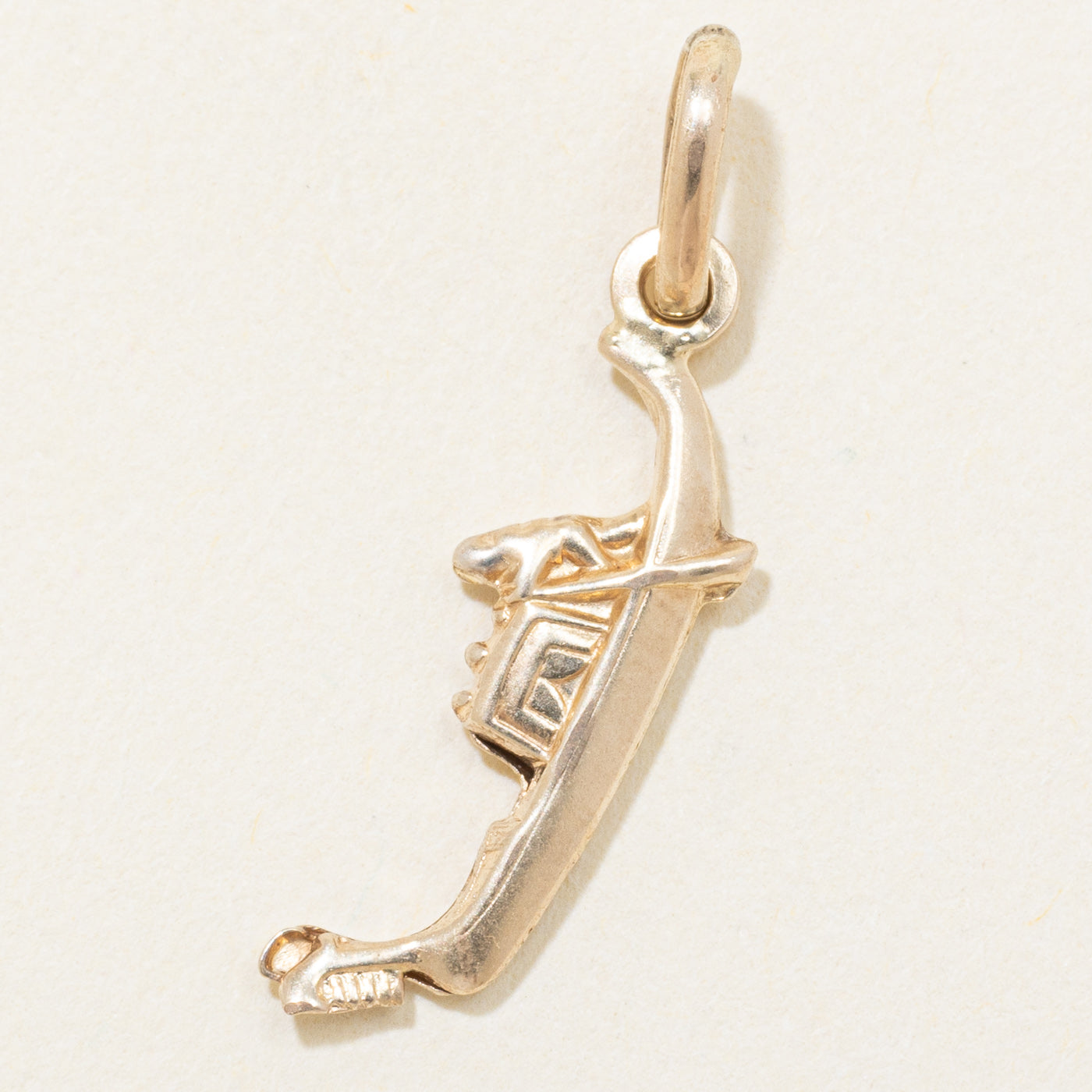 18k Yellow Gold Venetian Gondola Boat Charm