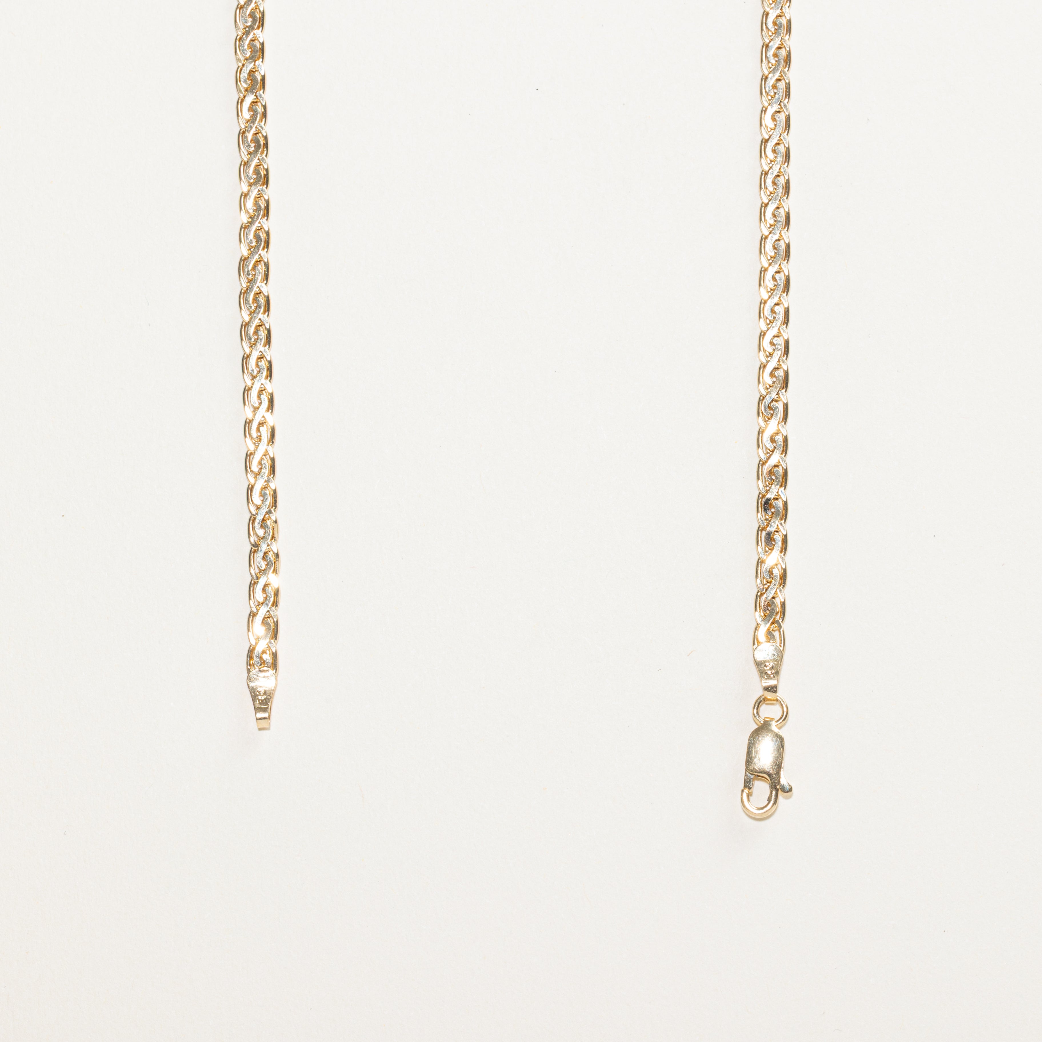 Baguette Cut Yellow Diamond X Design Necklace | 0.34ct | 15"