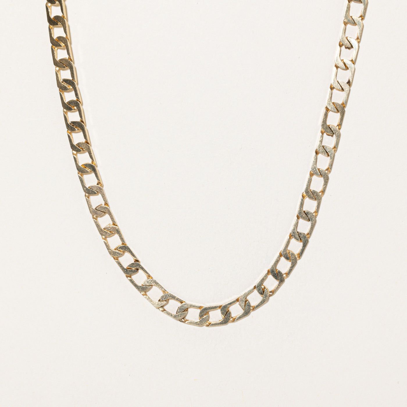 10K Yellow Gold Soft Squared Curb Link Chain | 25.5"