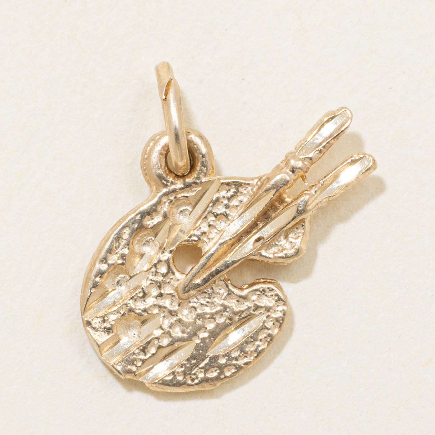 10k Yellow Gold Paint Palette & Brushes Charm