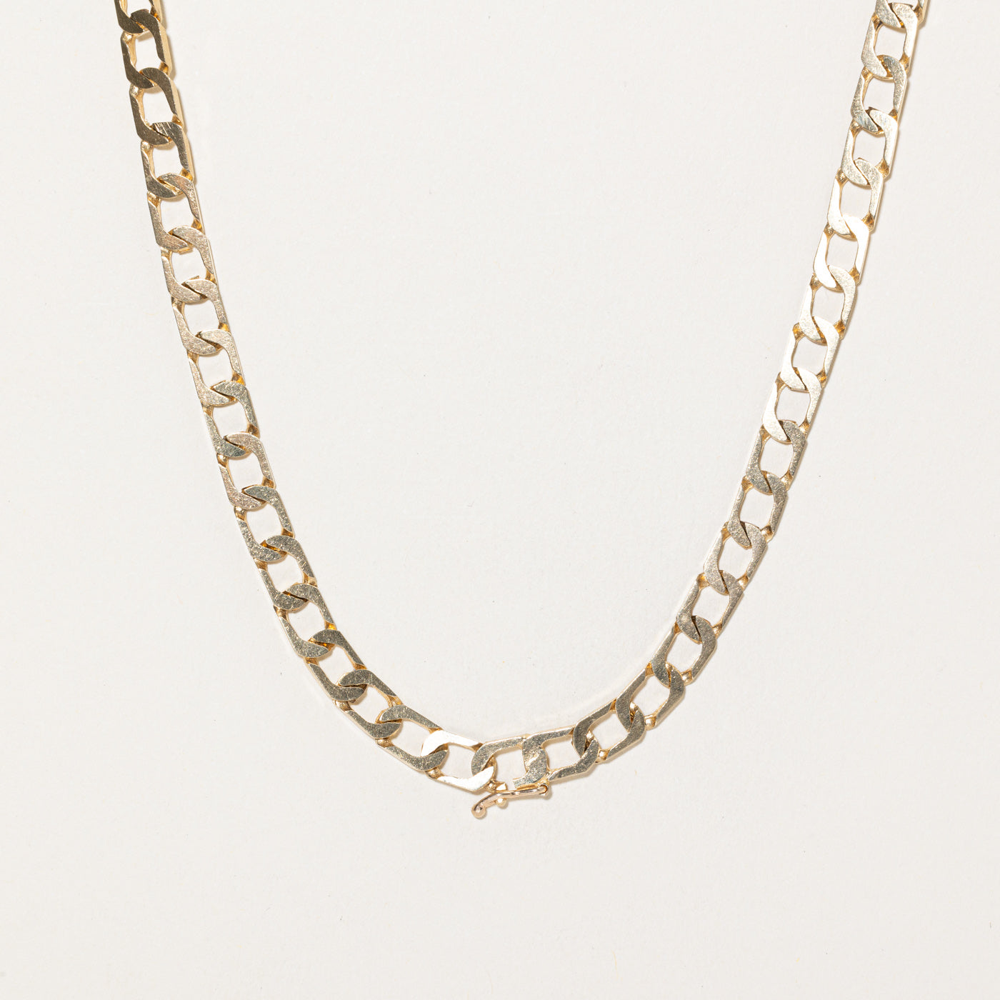 10K Yellow Gold Soft Squared Curb Link Chain | 25.5"
