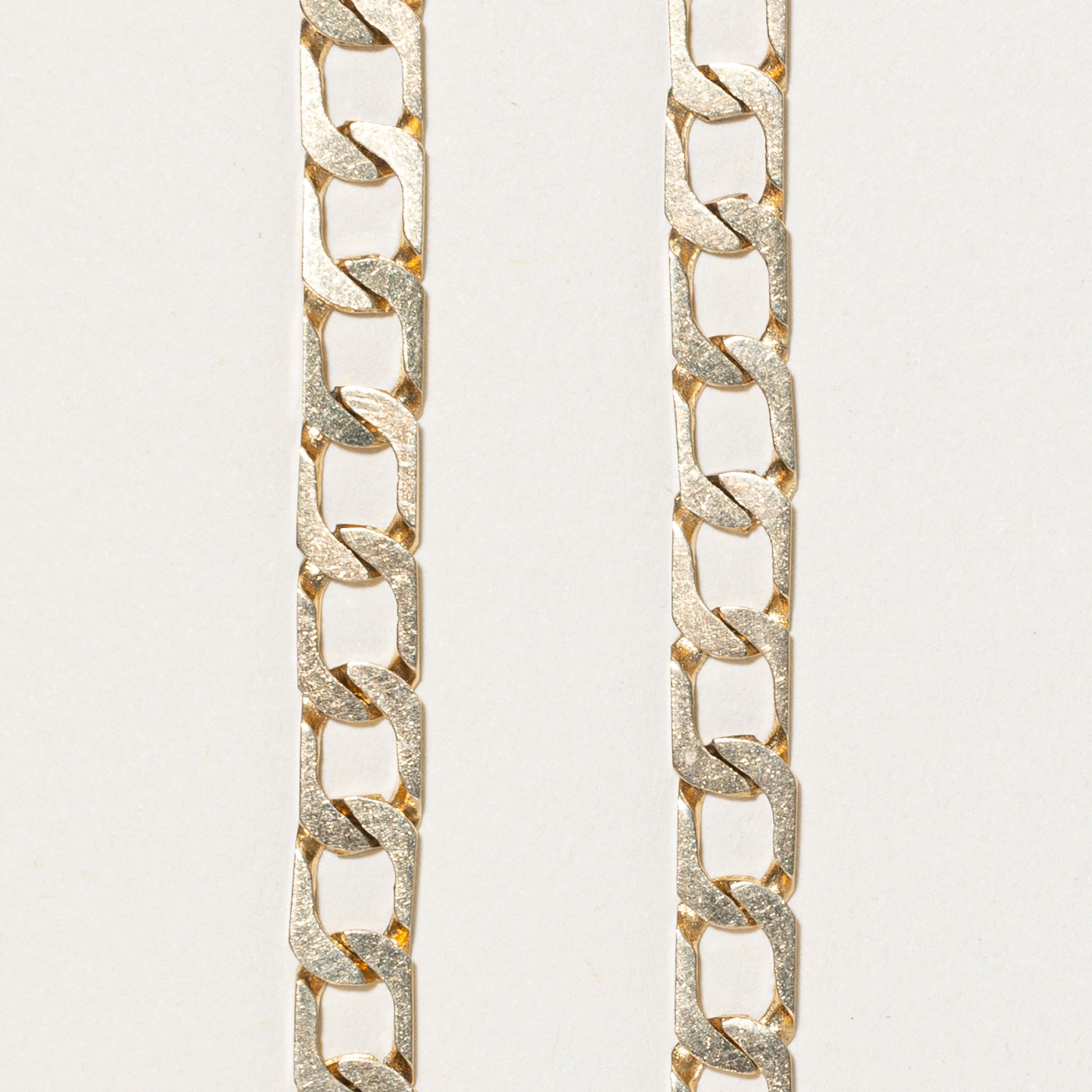 10K Yellow Gold Soft Squared Curb Link Chain | 25.5"