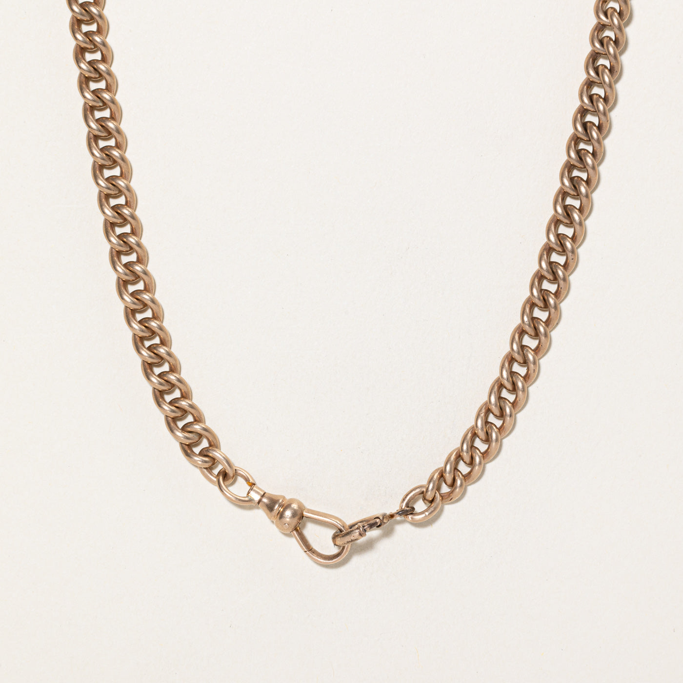 10K Rose Gold Curb Link Watch Chain | 16.5"