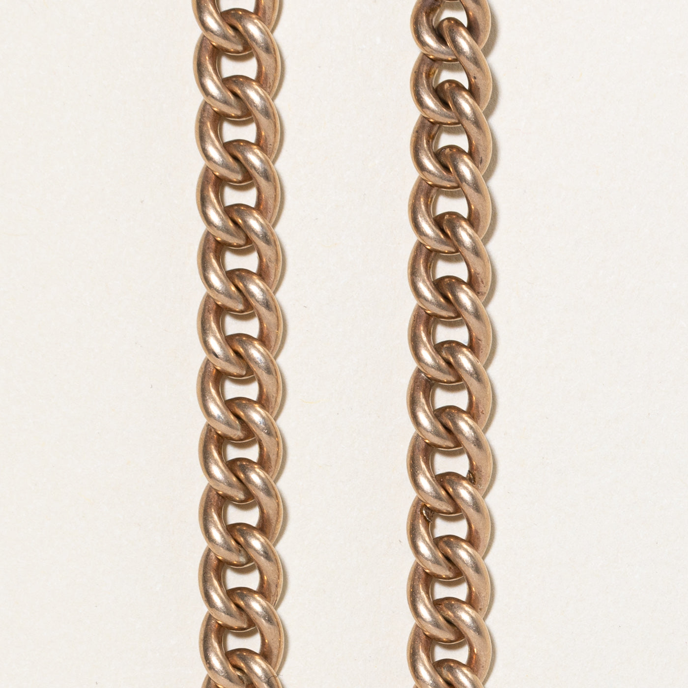 10K Rose Gold Curb Link Watch Chain | 16.5"