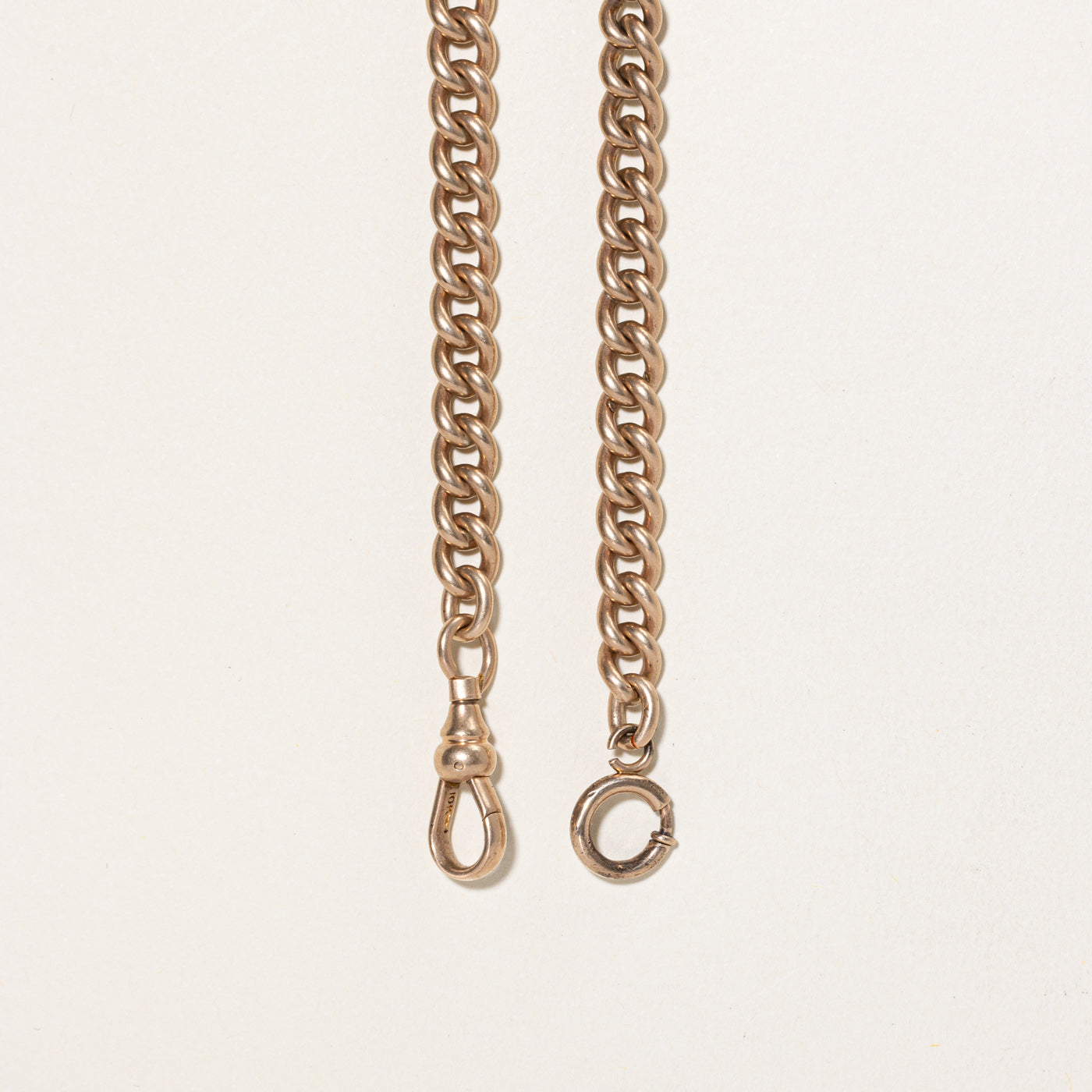 10K Rose Gold Curb Link Watch Chain | 16.5"