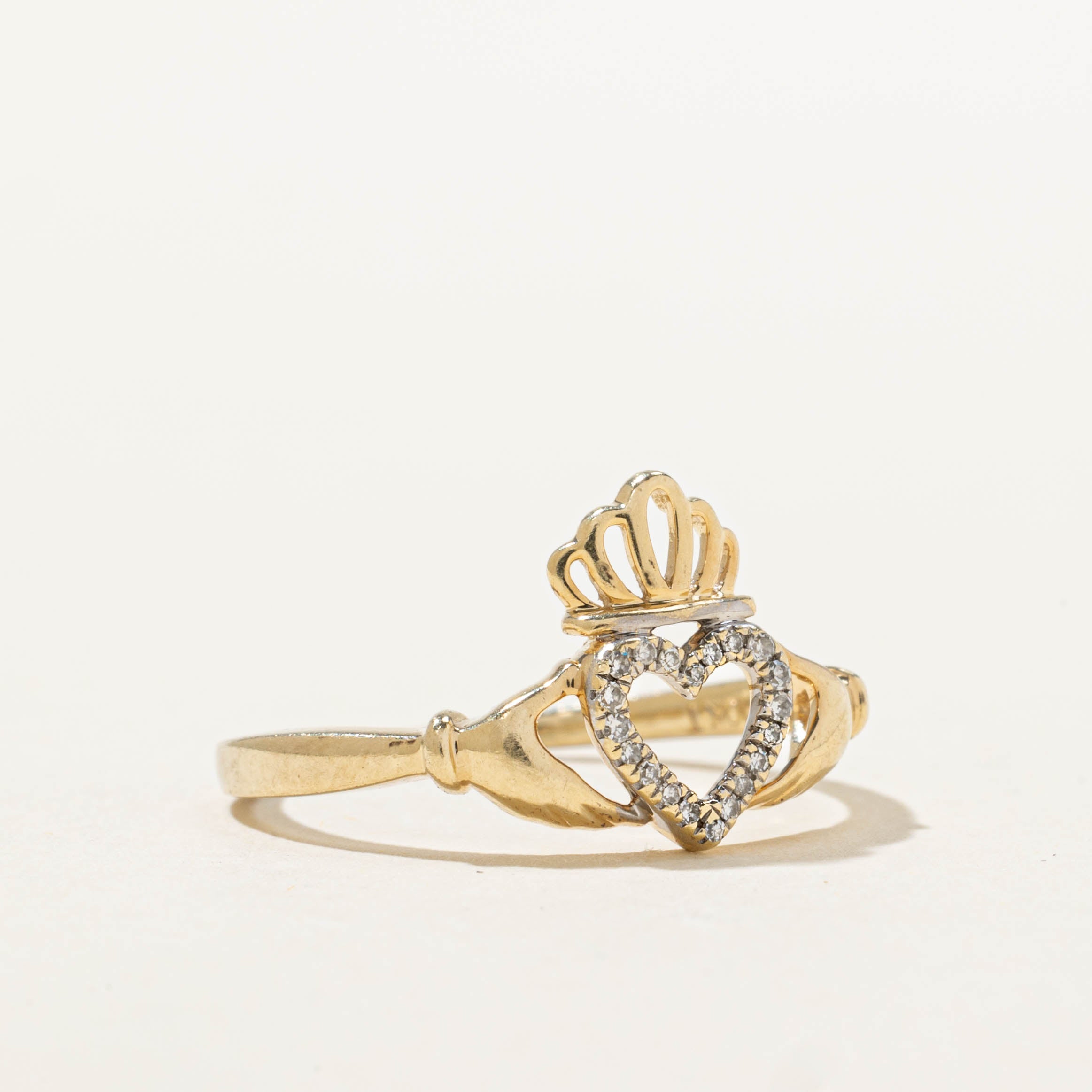 10k Diamond Claddagh Ring | SZ 5.75