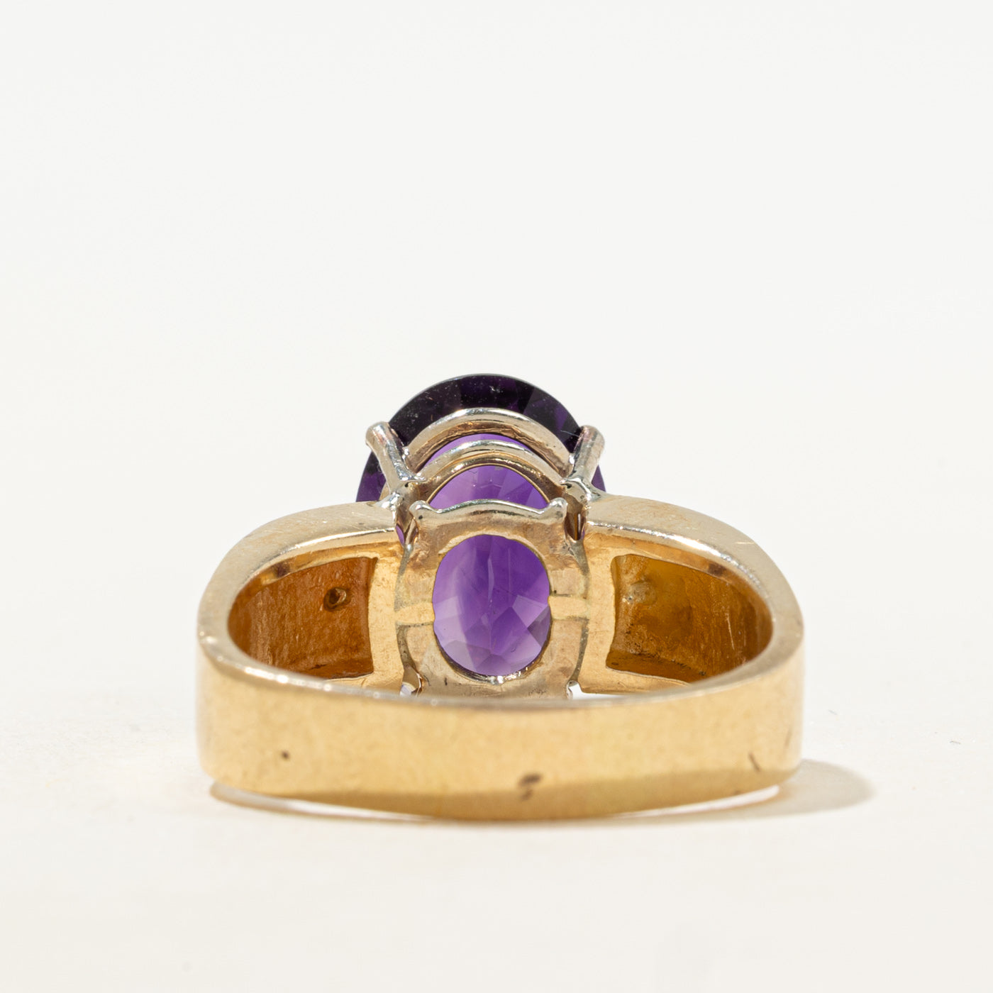 Basket Set Synthetic Purple Sapphire & Diamond Cocktail Ring | 6.60ct, 0.12ctw | SZ 9.25