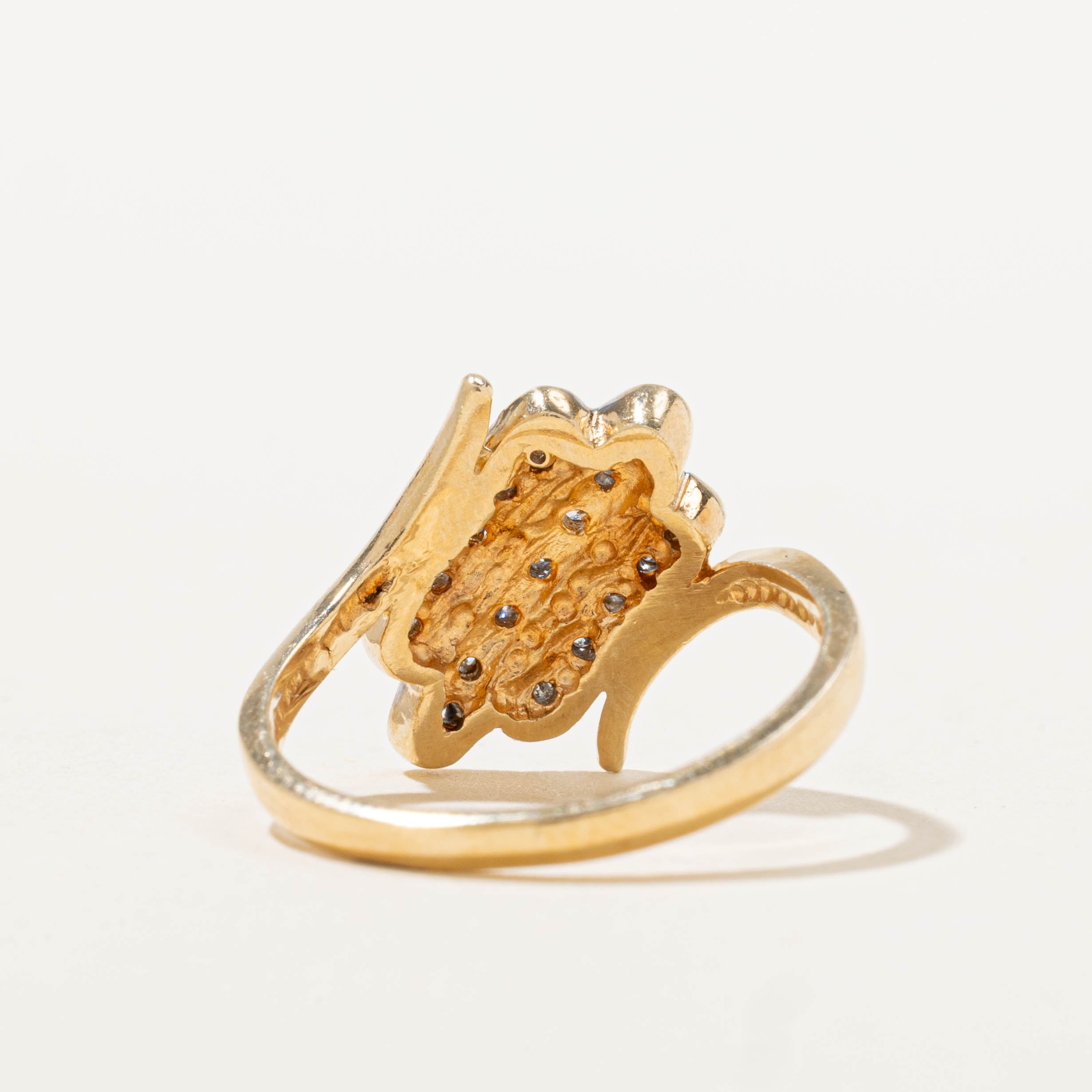 10k Diamond Multi Diagonal Row Bypass Ring | SZ 6