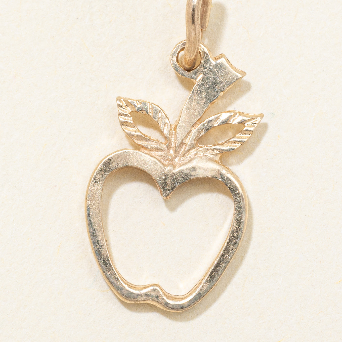 10k Yellow Gold Open Apple Charm