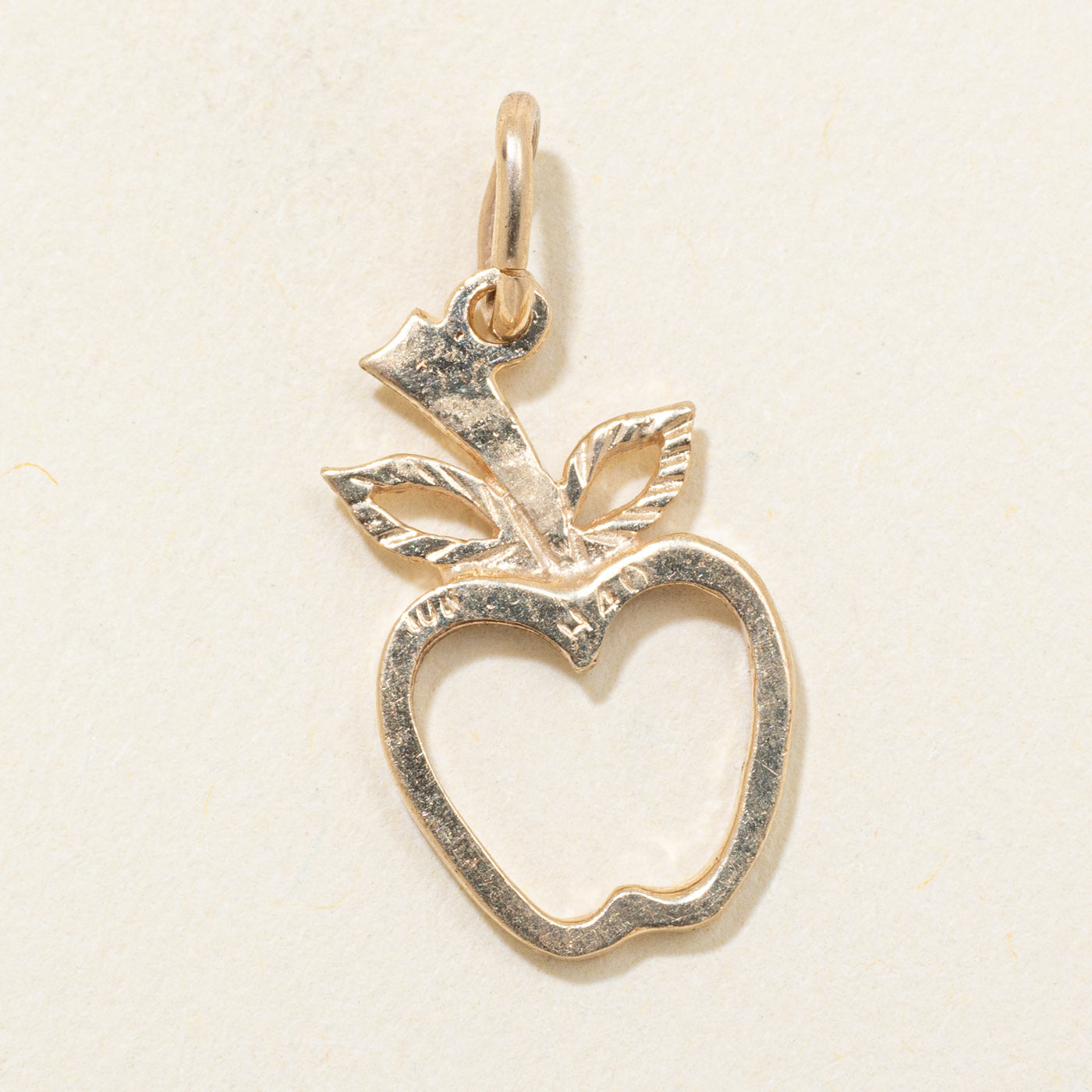 10k Yellow Gold Open Apple Charm