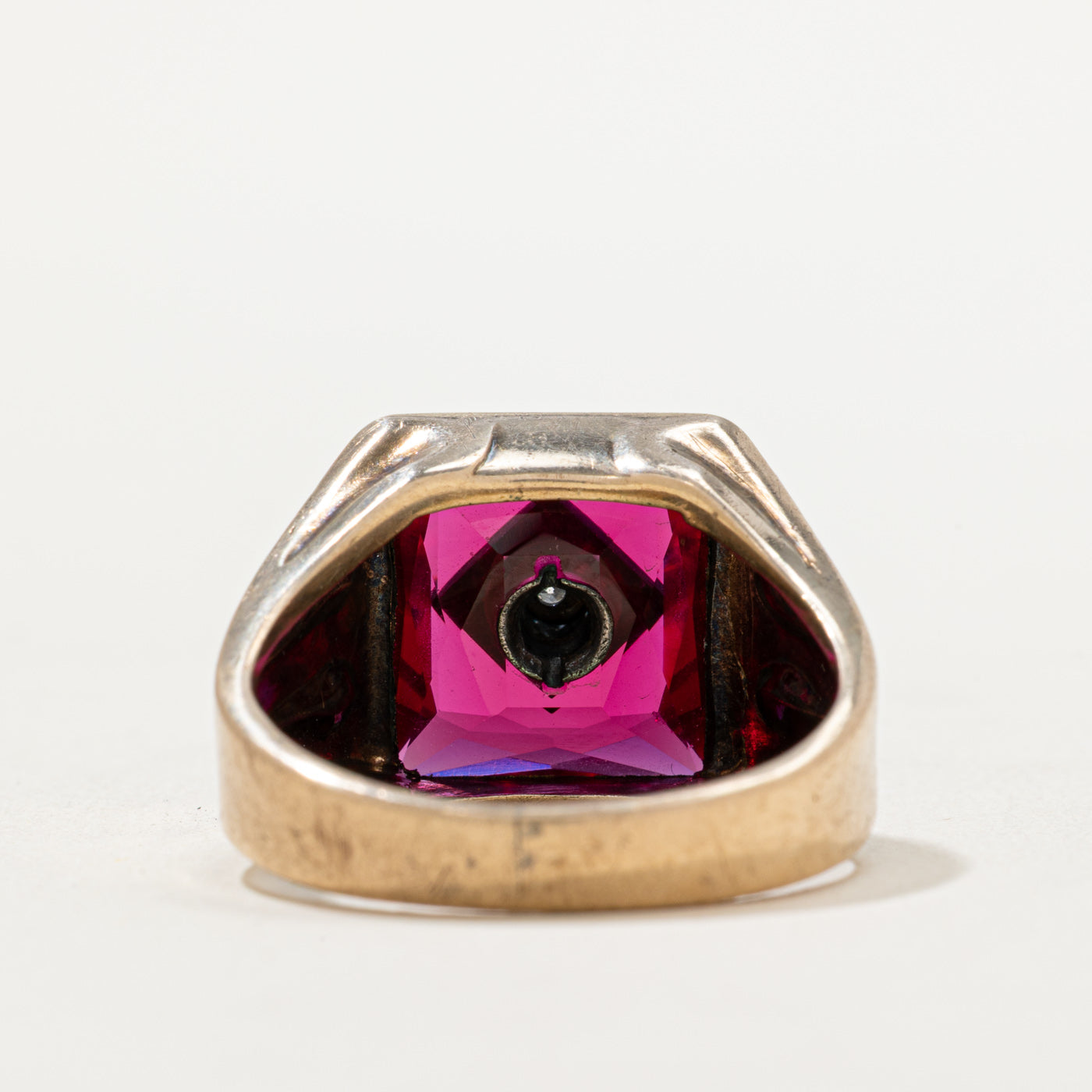 Synthetic Ruby & Diamond Statement Ring | 3.00ct, 0.03ct | SZ 9.75