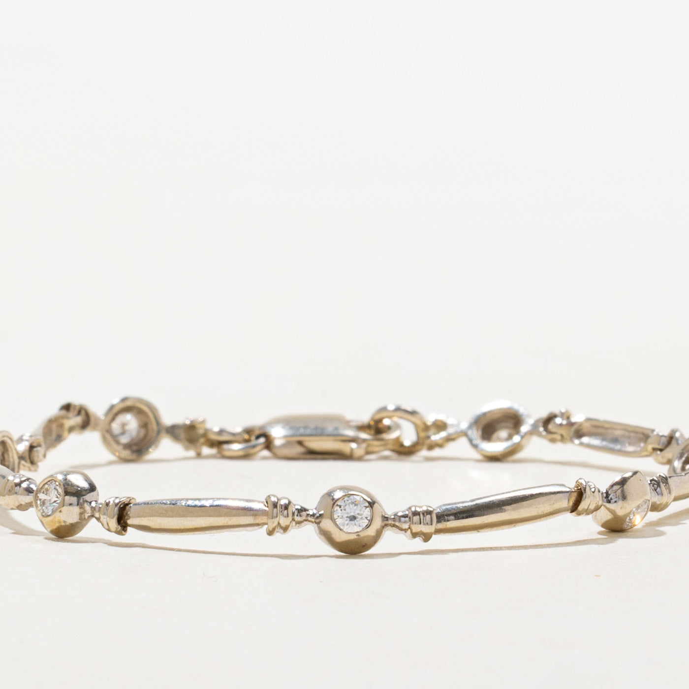 Flush Set Diamond Bar Link Bracelet | 0.52ctw | 6.75"