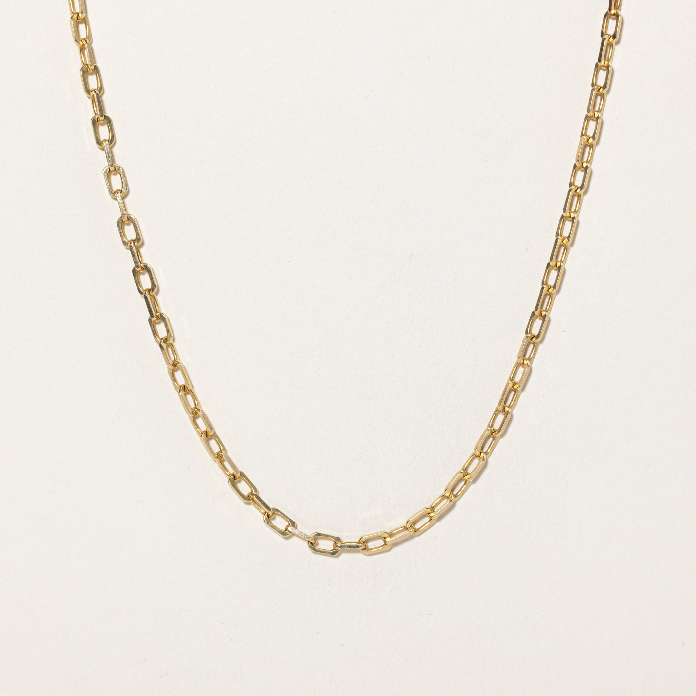 14K Yellow Gold Soft Squared Cable Link Chain | 21"