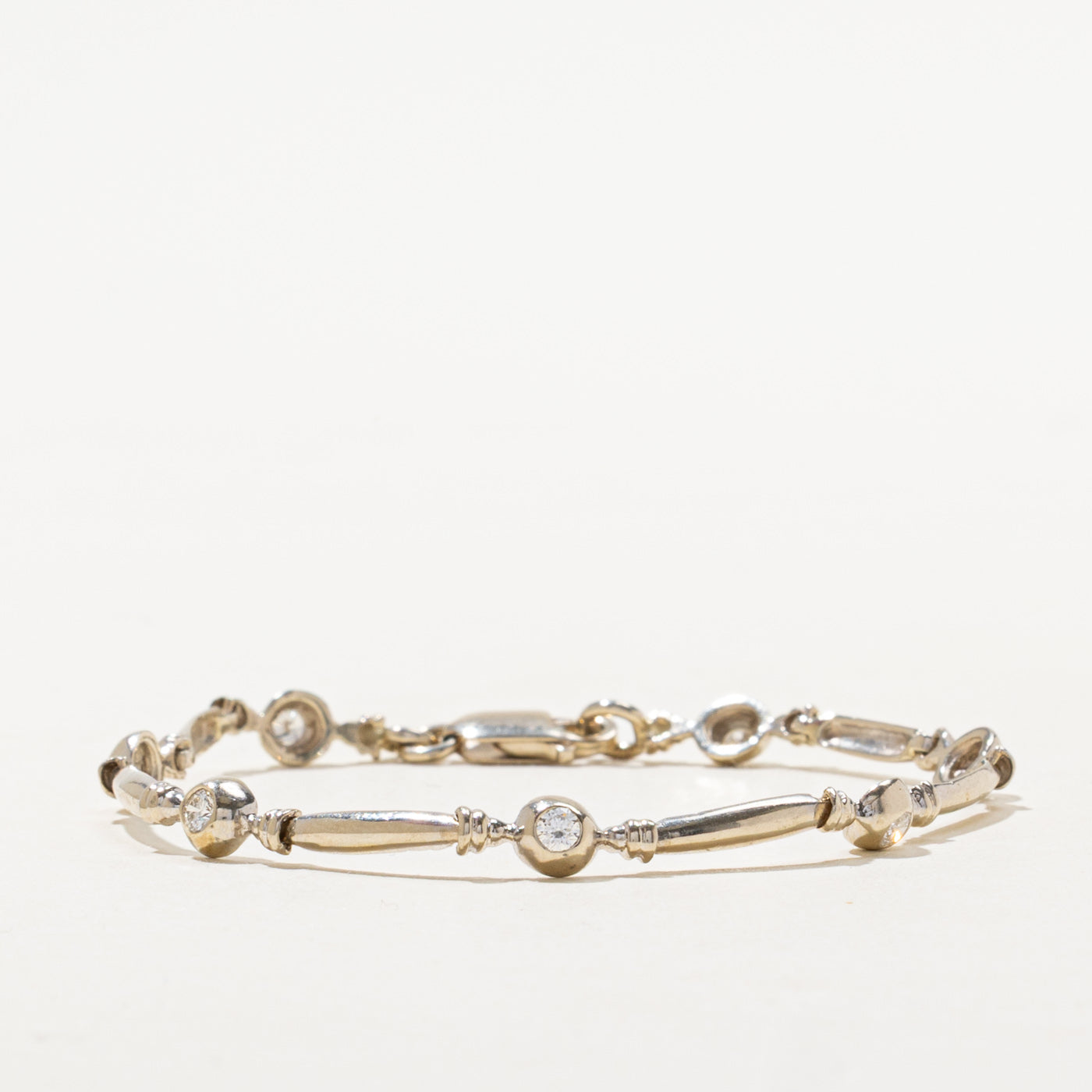 Flush Set Diamond Bar Link Bracelet | 0.52ctw | 6.75"