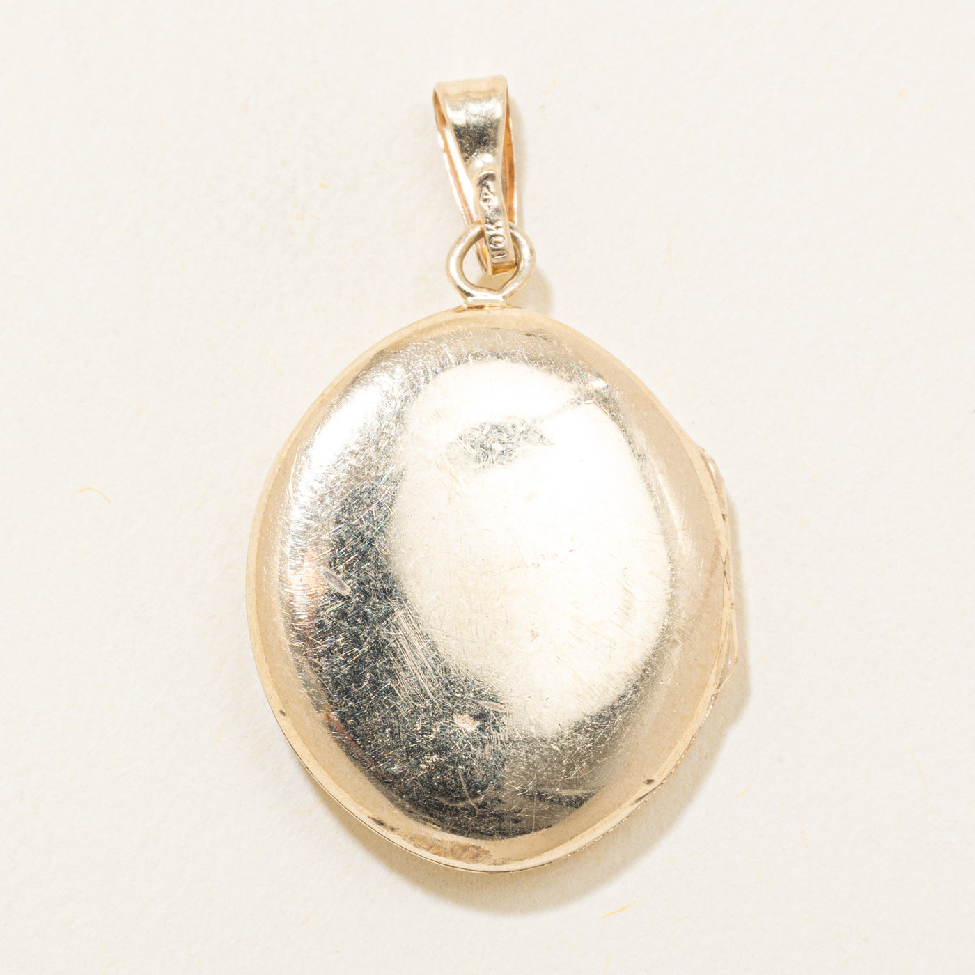 10k Two Tone Gold Diamond Oval Locket
