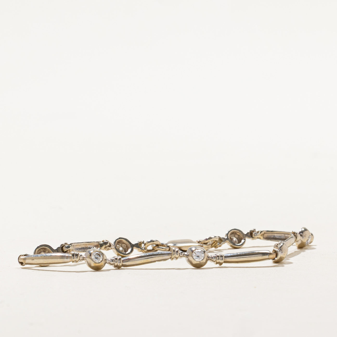 Flush Set Diamond Bar Link Bracelet | 0.52ctw | 6.75"