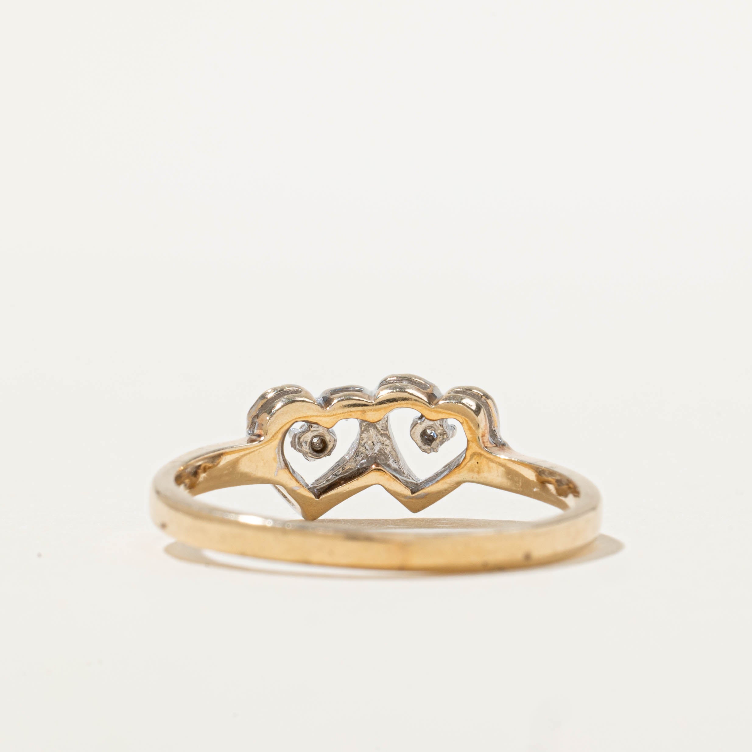 10k Diamond Double Heart Ring | SZ 8