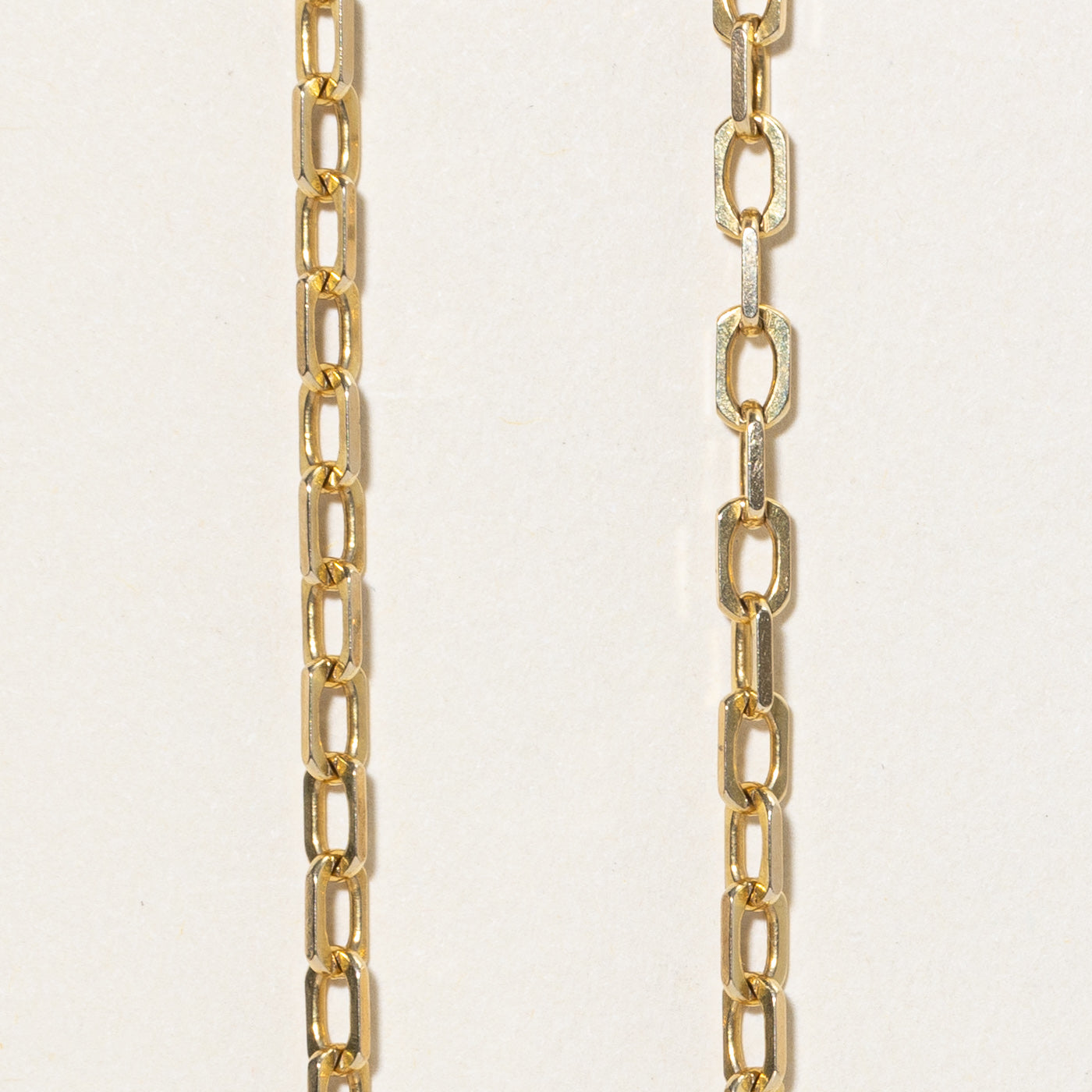 14K Yellow Gold Soft Squared Cable Link Chain | 21"
