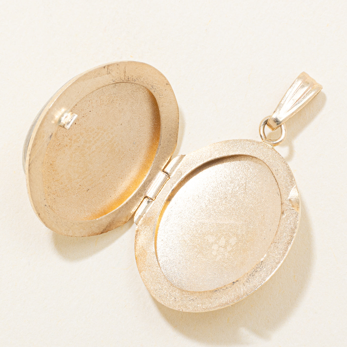 10k Two Tone Gold Diamond Oval Locket