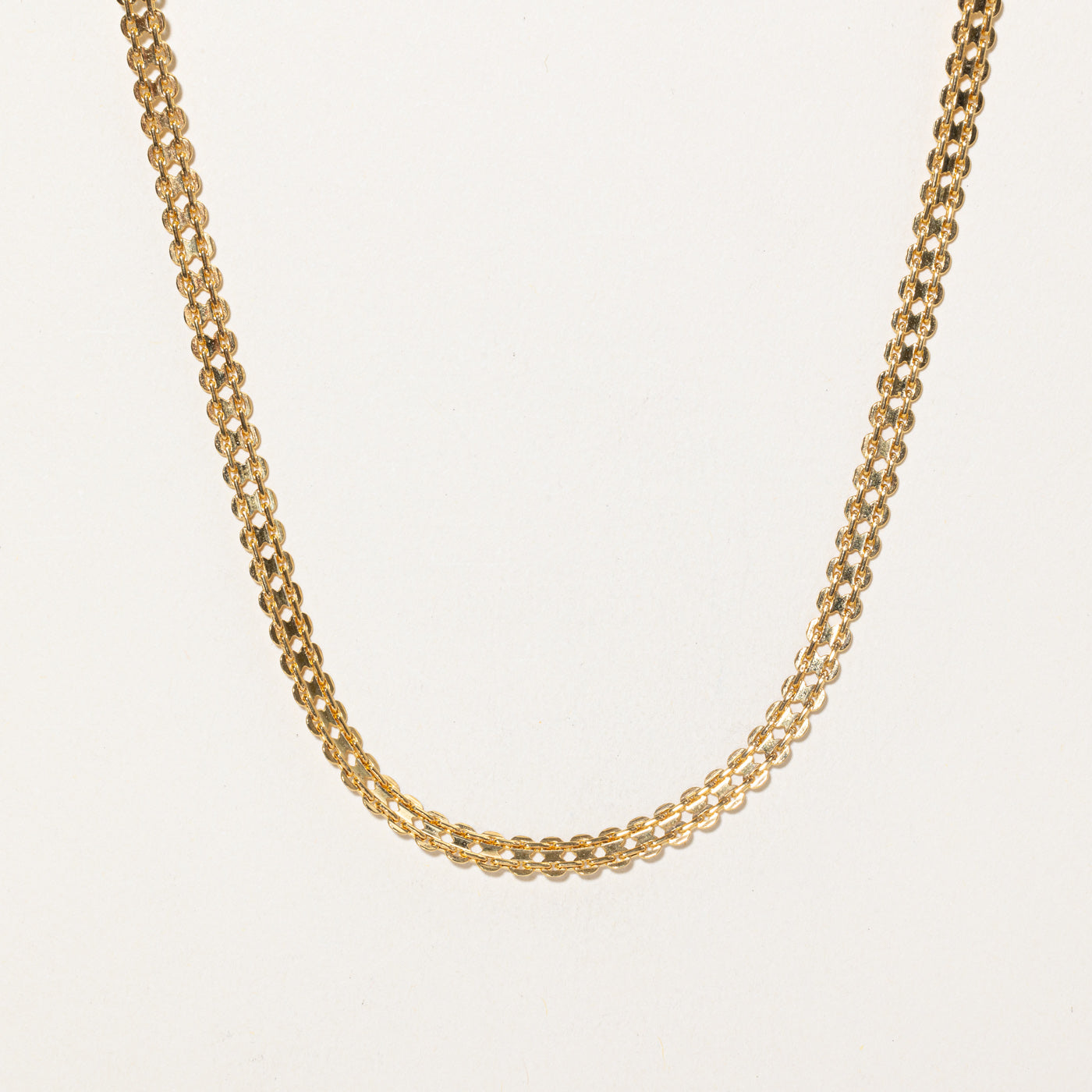 14K Yellow Gold Flat Link Chain | 17.5"