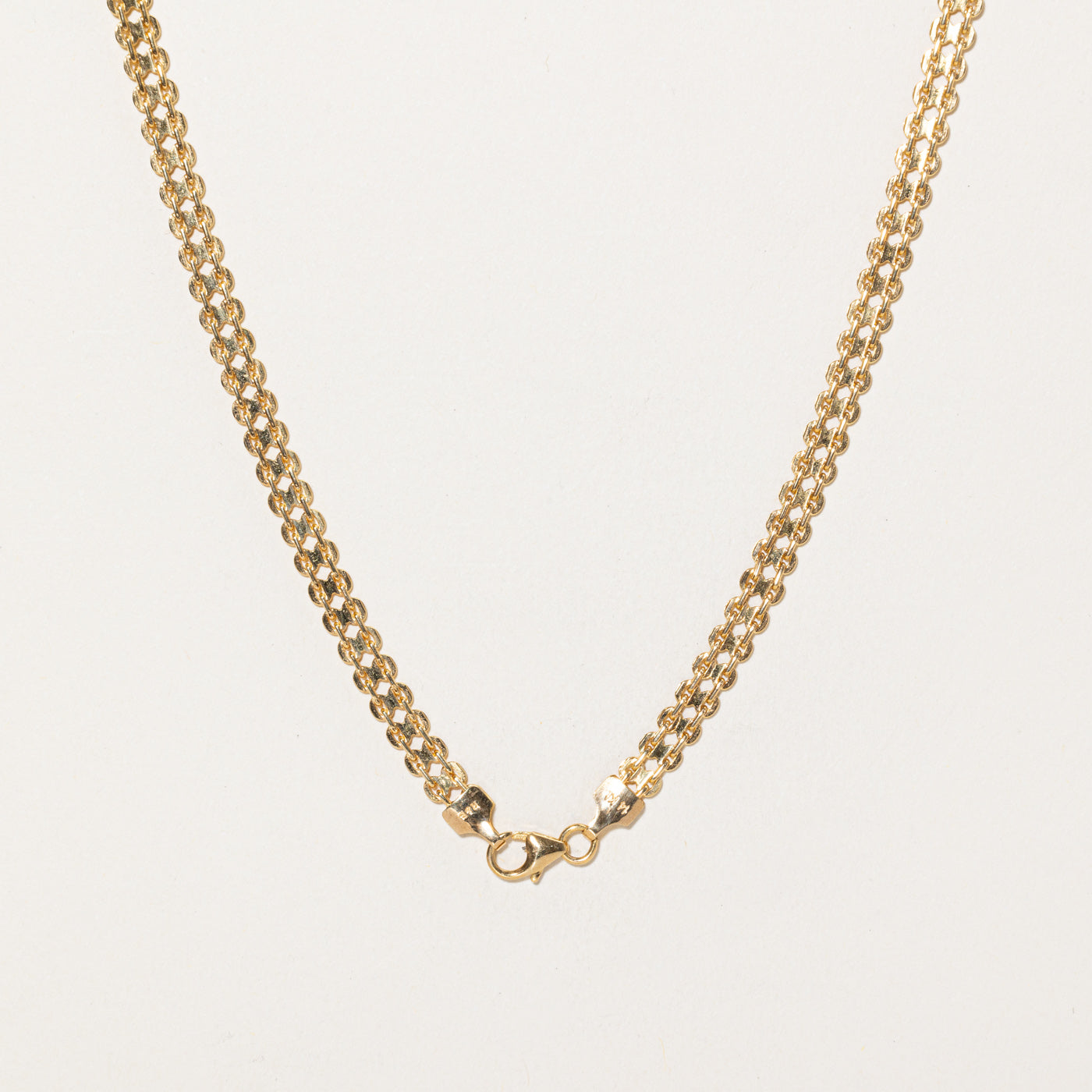 14K Yellow Gold Flat Link Chain | 17.5"