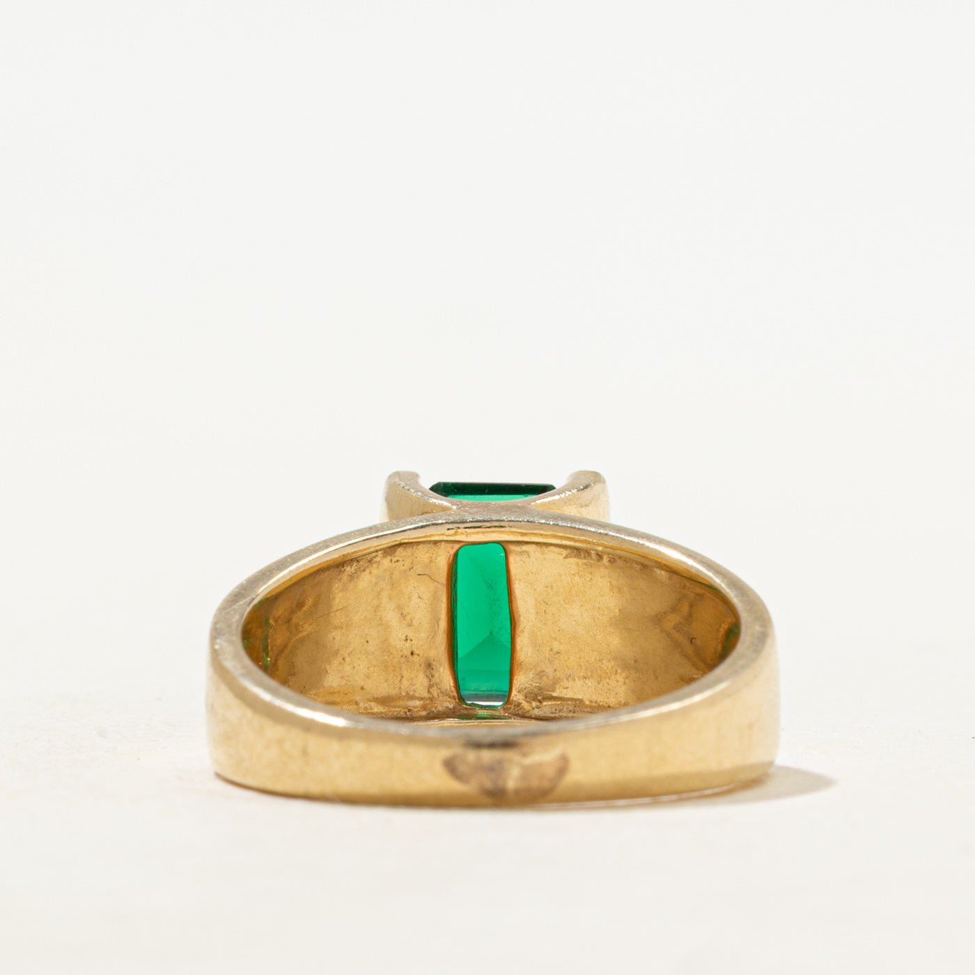 Tension Set Synthetic Emerald Ring | 1.21ct | SZ 6.5