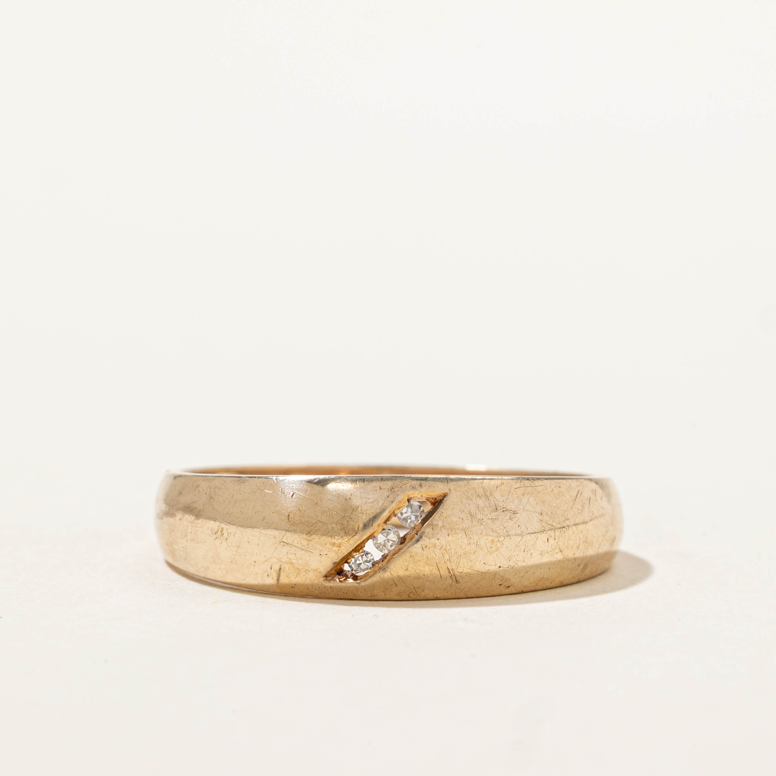 10k Diagonal Diamond Accent Band | SZ 10