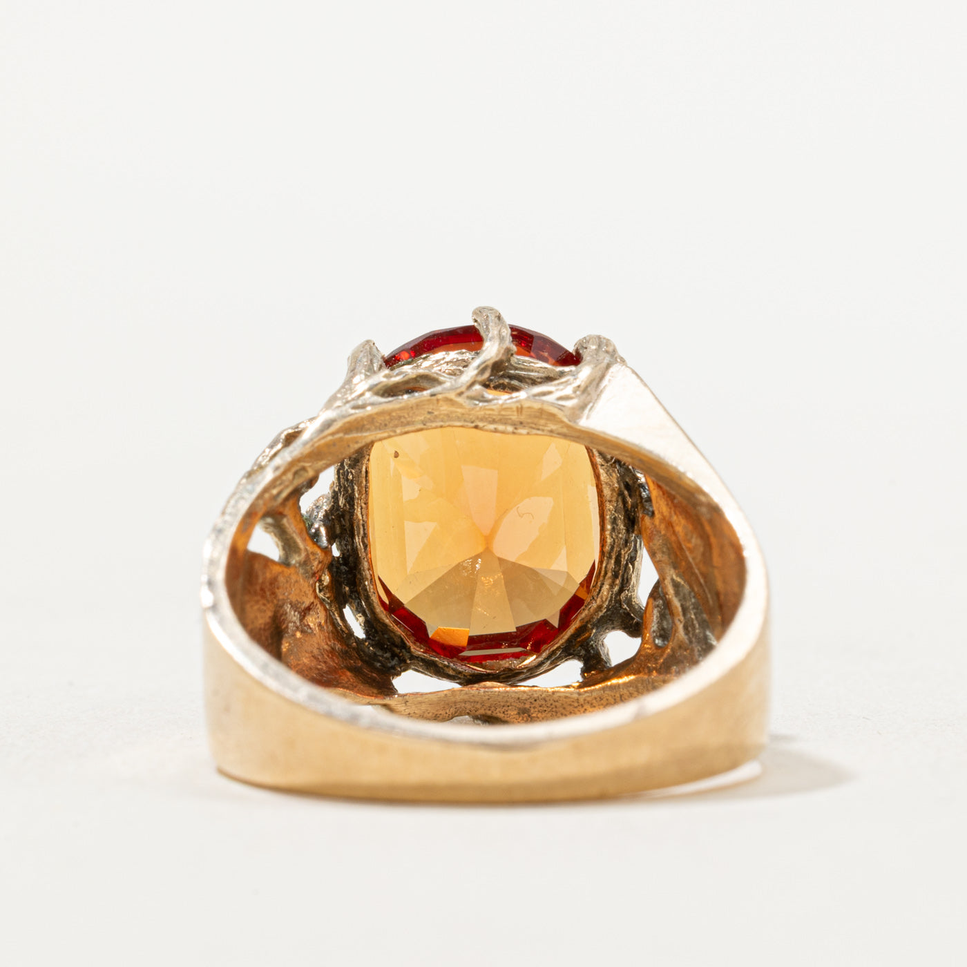 Synthetic Orange Sapphire Cocktail Ring | 11.00ct | SZ 8.75
