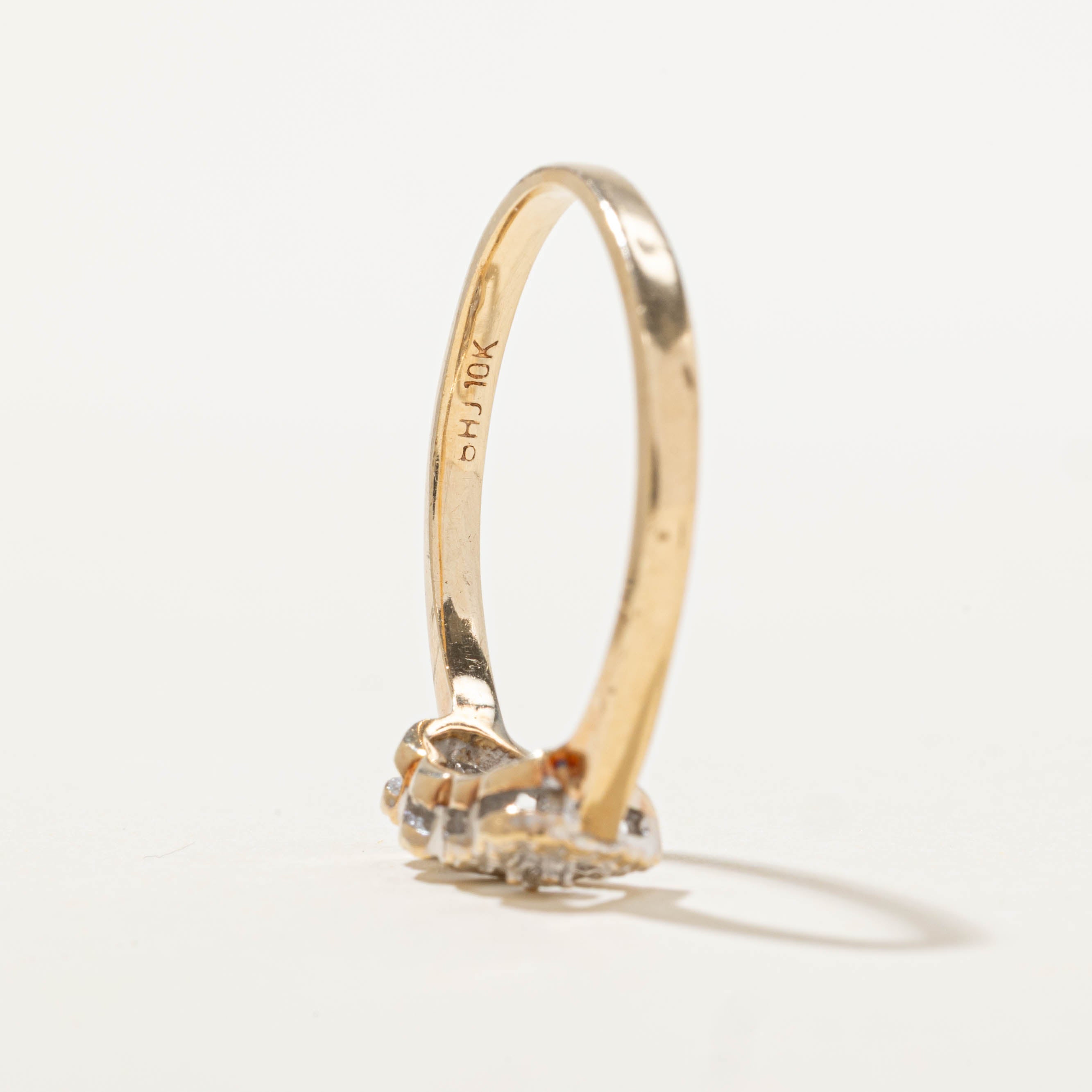 10k Diamond Double Heart Ring | SZ 8