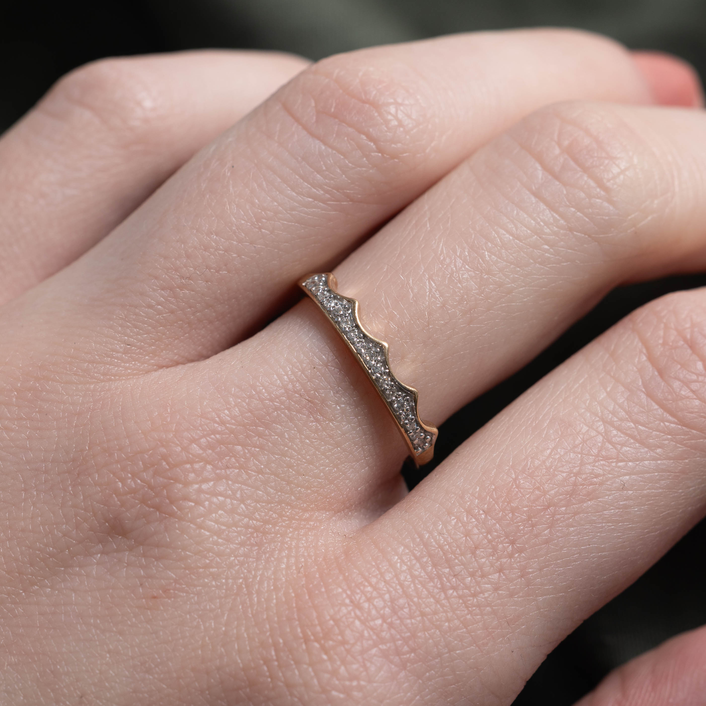 10k Semi Eternity Diamond Crown Band | SZ 6.75