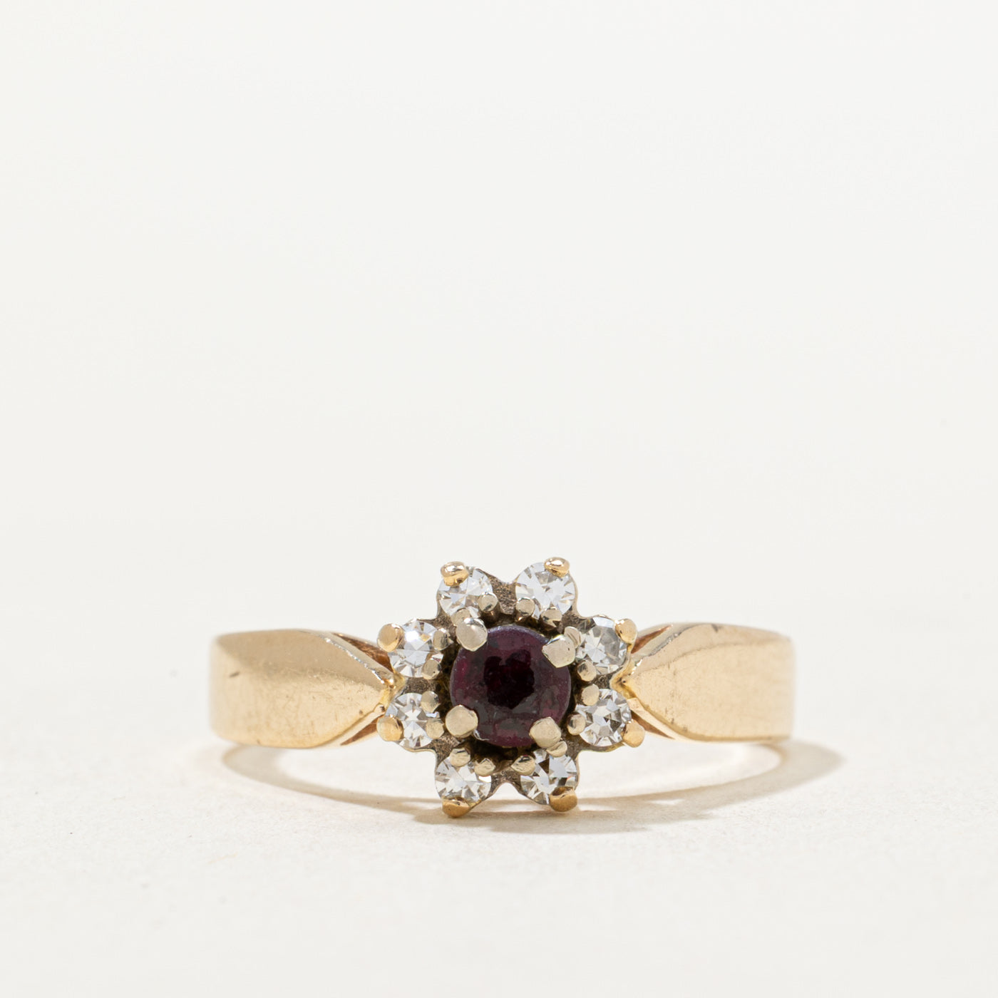 Ruby & Diamond Petal Ring | 0.20ct, 0.16ctw | SZ 6.5