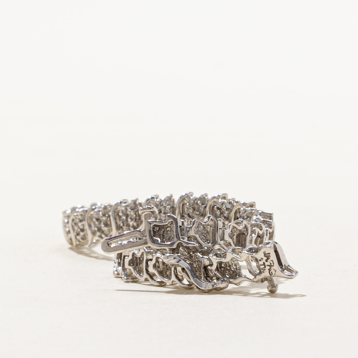 Diamond Cluster Wave Tennis Bracelet | 0.40ctw | 7"