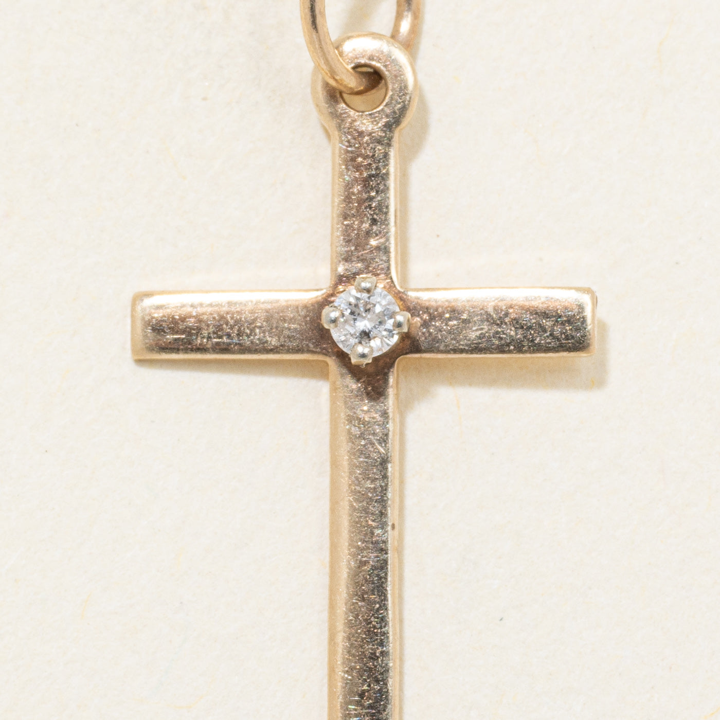10k Yellow Gold Diamond Cross Charm