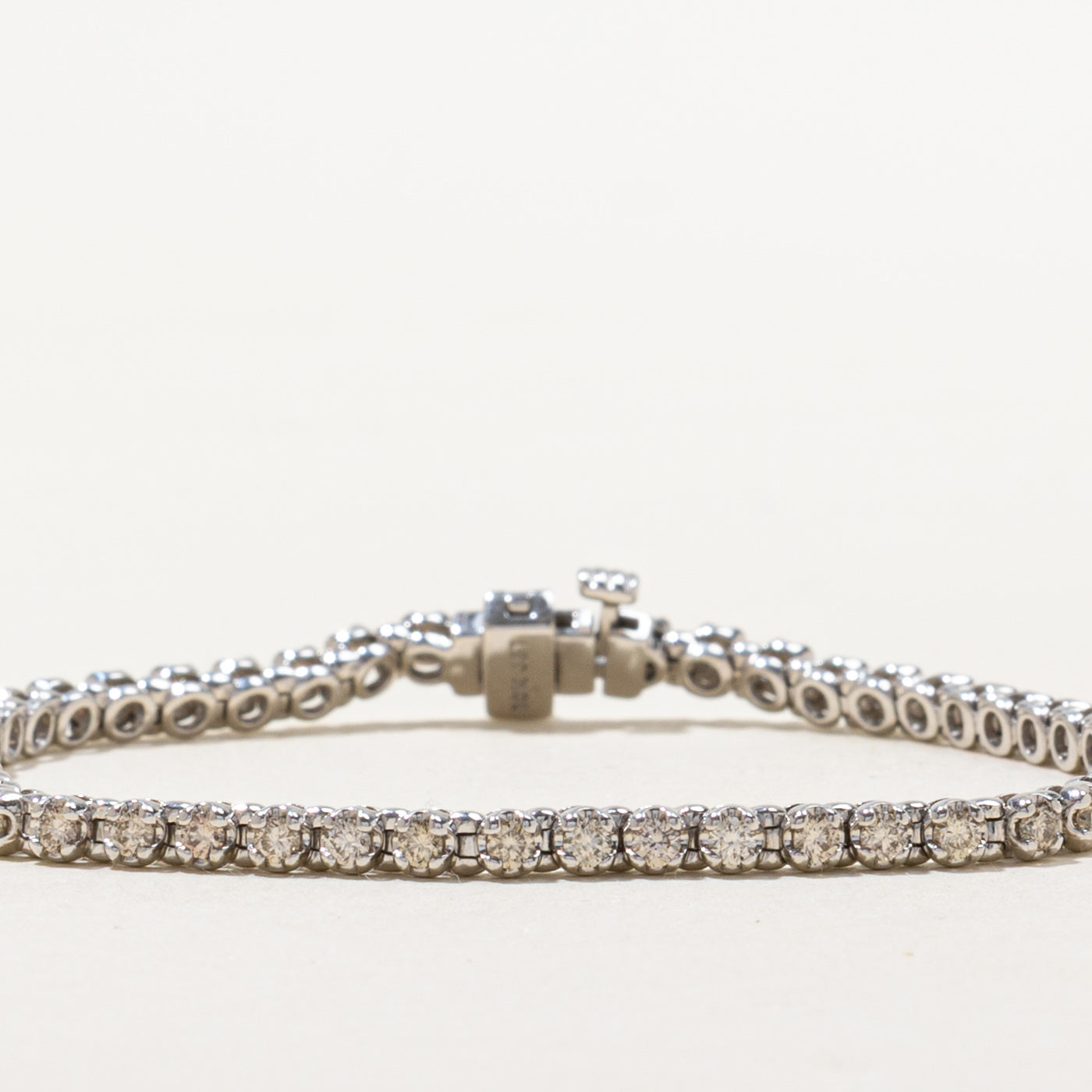 10k White Gold Diamond Tennis Bracelet | 1.56ctw | 7"