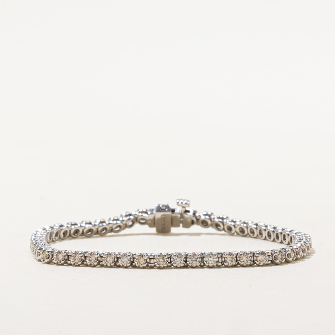 10k White Gold Diamond Tennis Bracelet | 1.56ctw | 7"