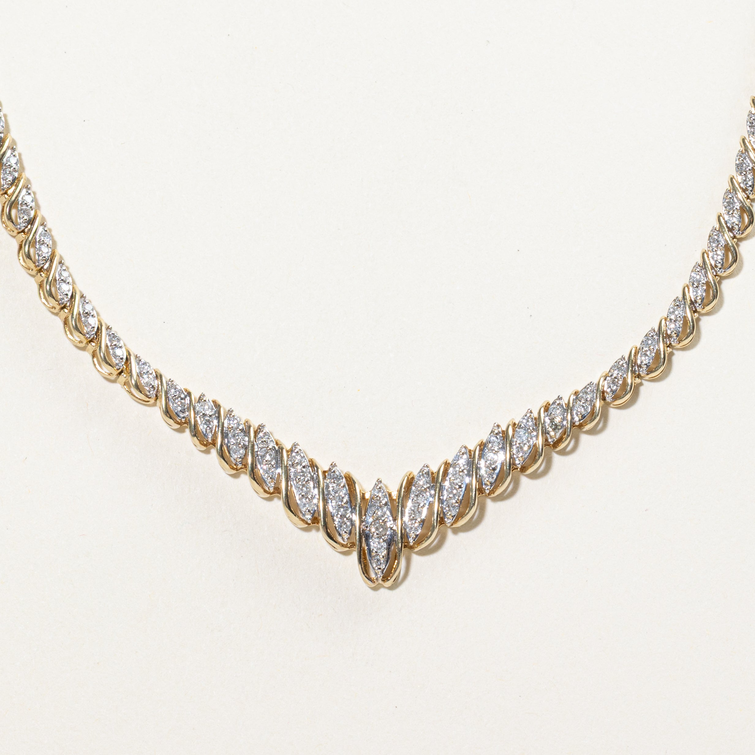 Yellow Gold Diamond Encrusted Necklace | 2.00ct | 17"