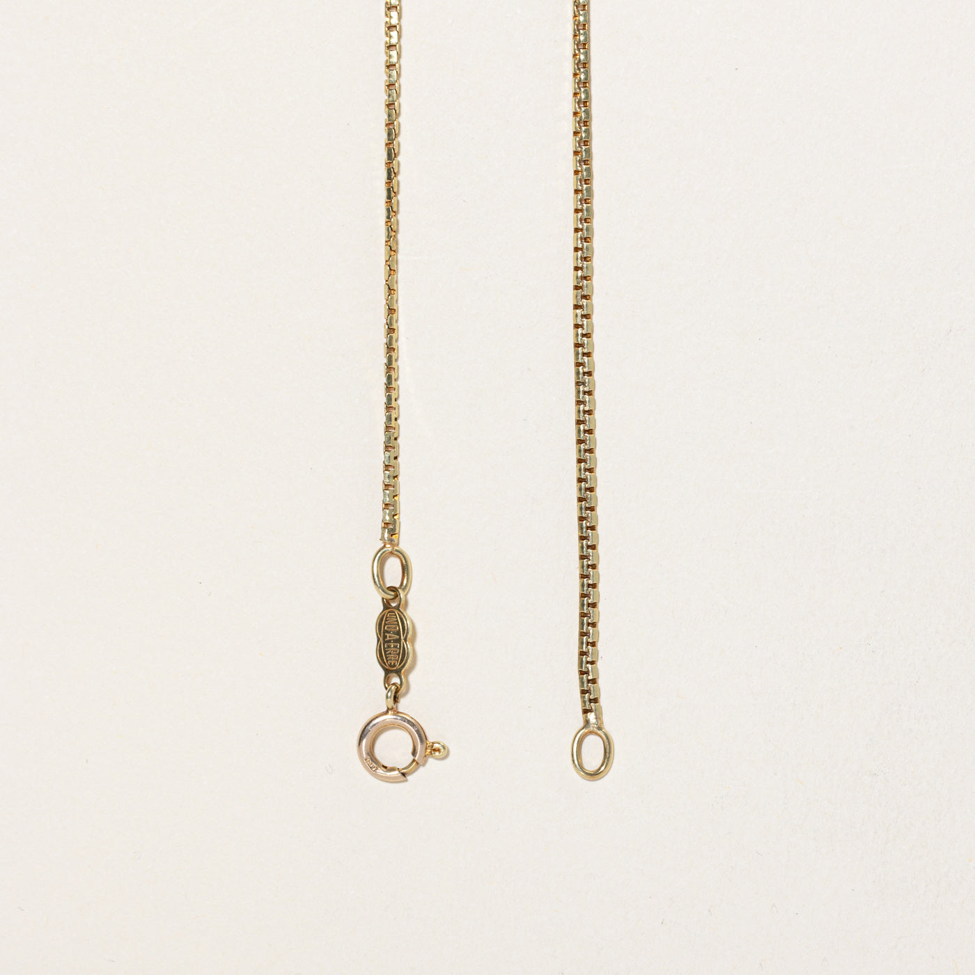 14K Yellow Gold Box Link Chain | 15.5"
