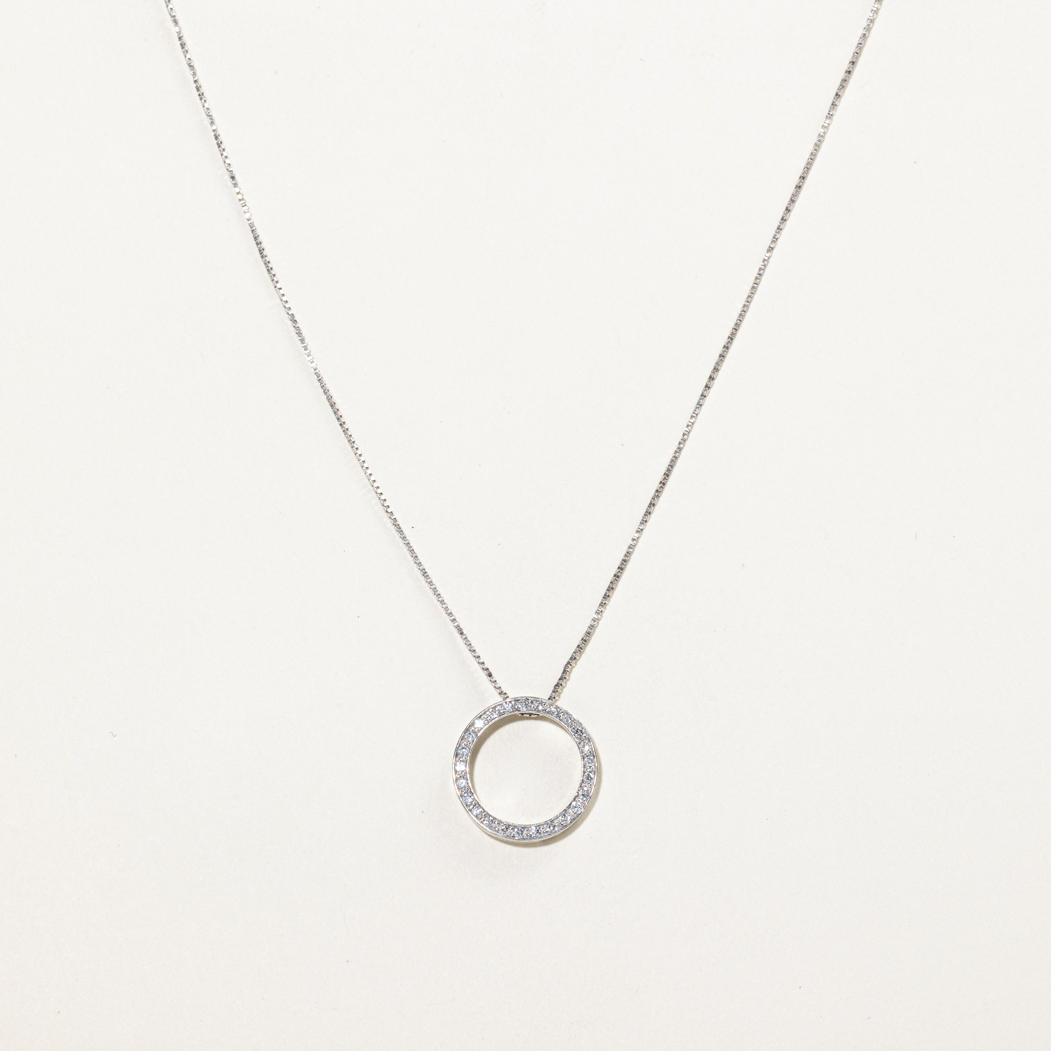 Diamond Circle Pendant Necklace | 0.22ct | 24"