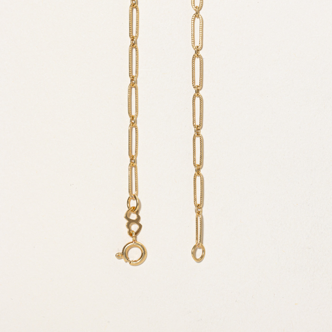 18K Yellow Gold Grooved Paperclip Chain | 23"