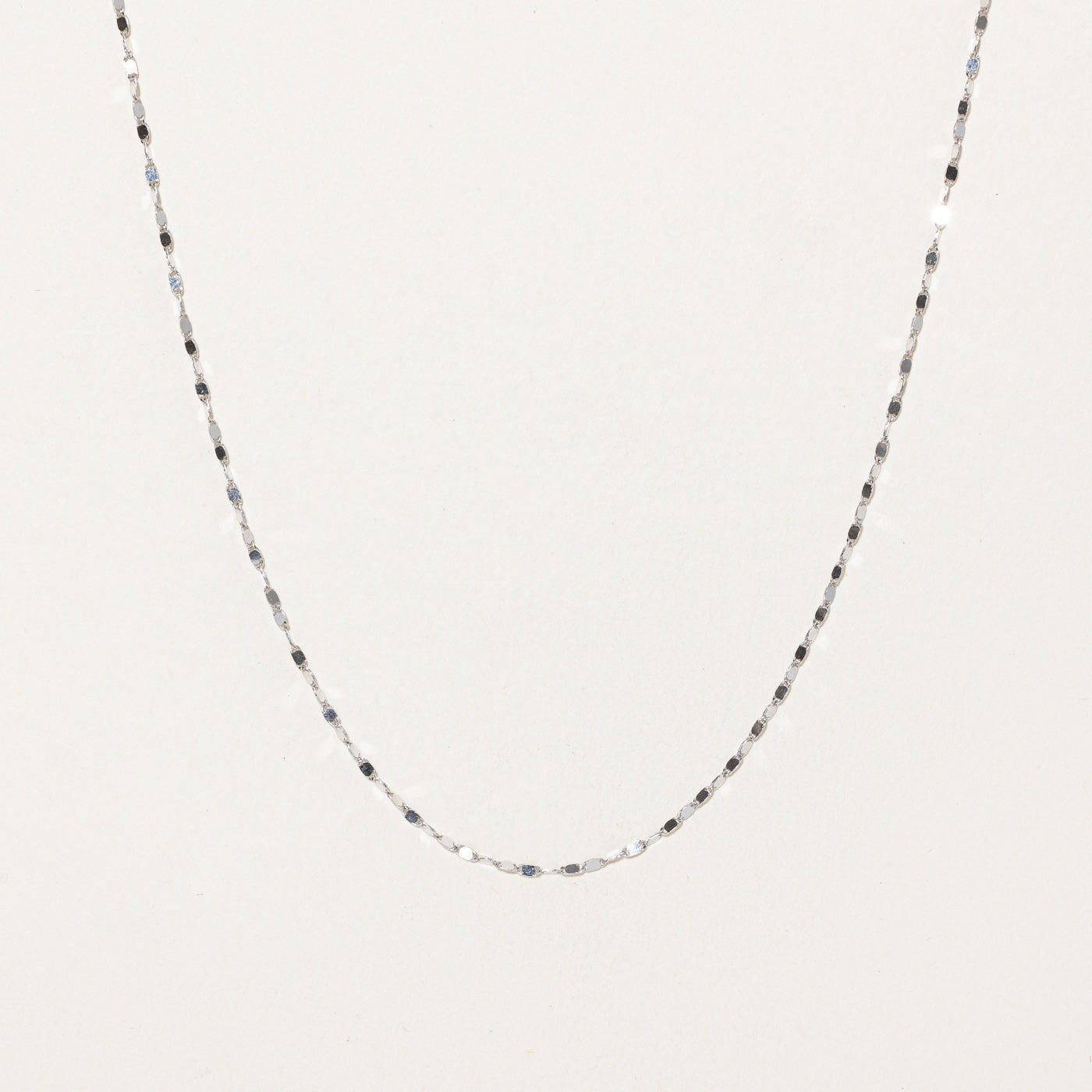 18K White Gold Diamond Cut Anchor Chain | 16.5"