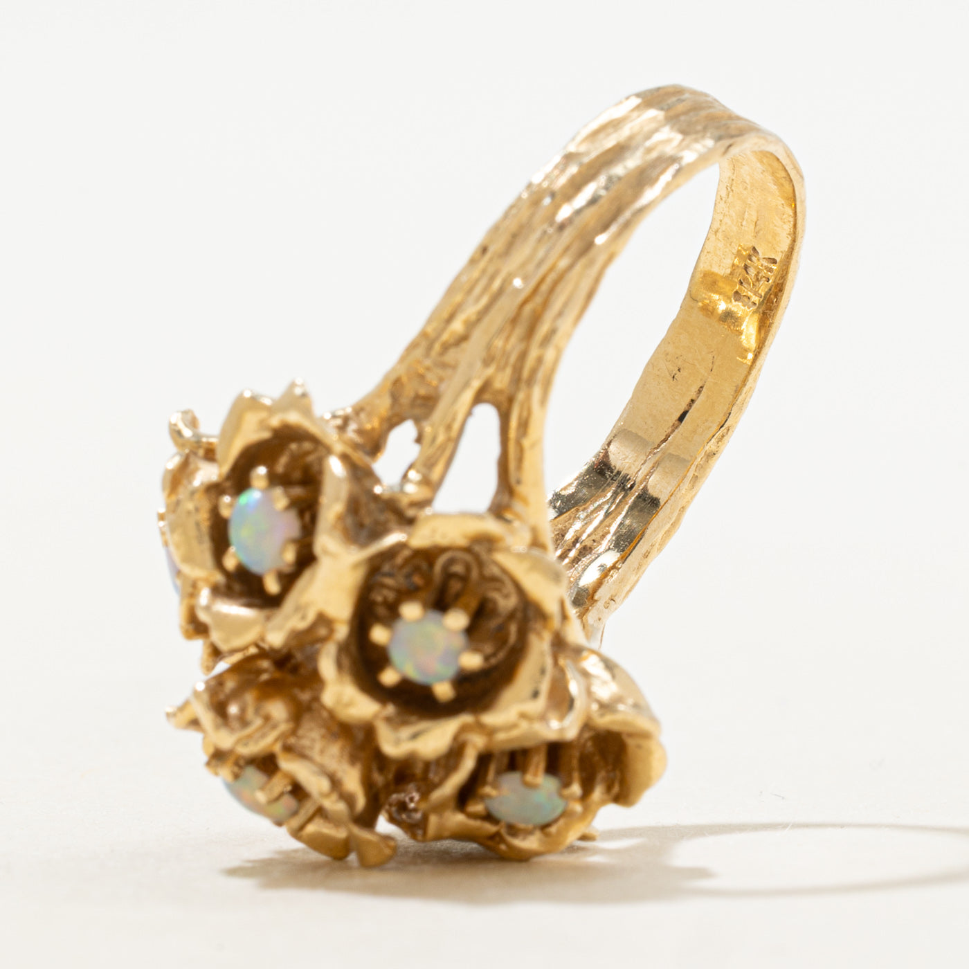 Scattered Opal Flower Cocktail Ring | 0.40ctw | SZ 7.25