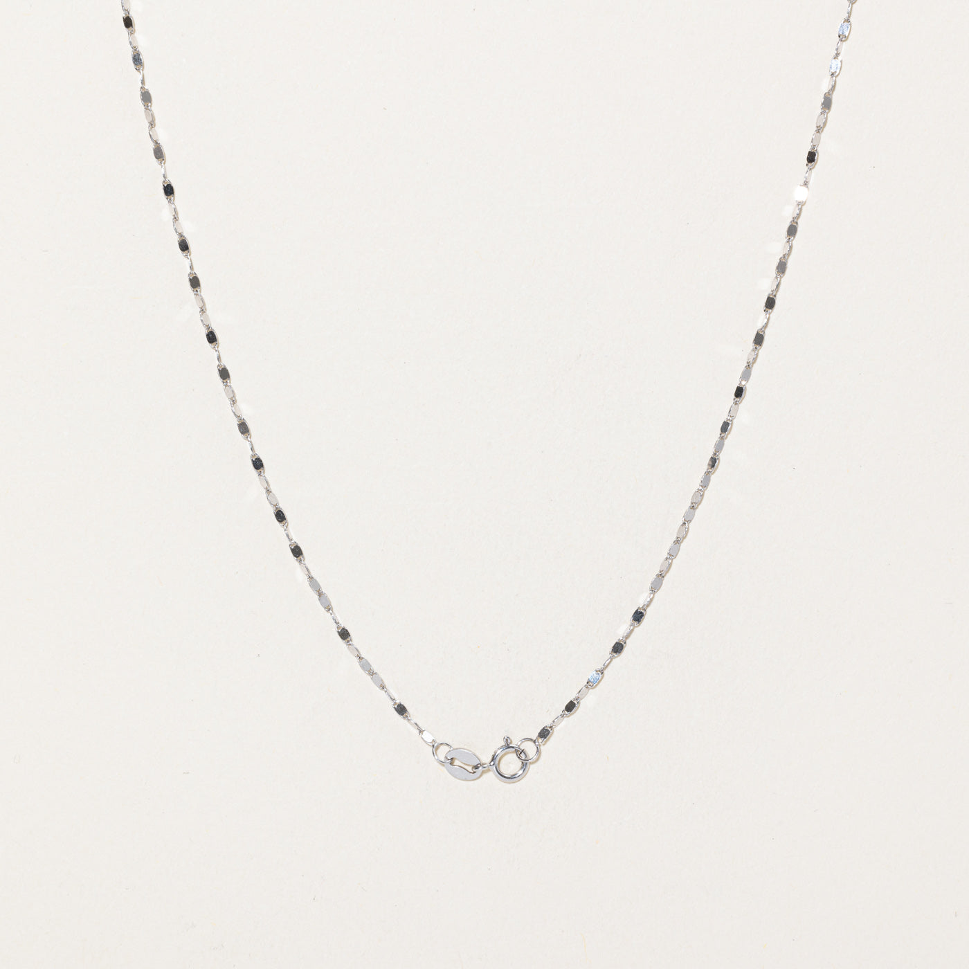 18K White Gold Diamond Cut Anchor Chain | 16.5"