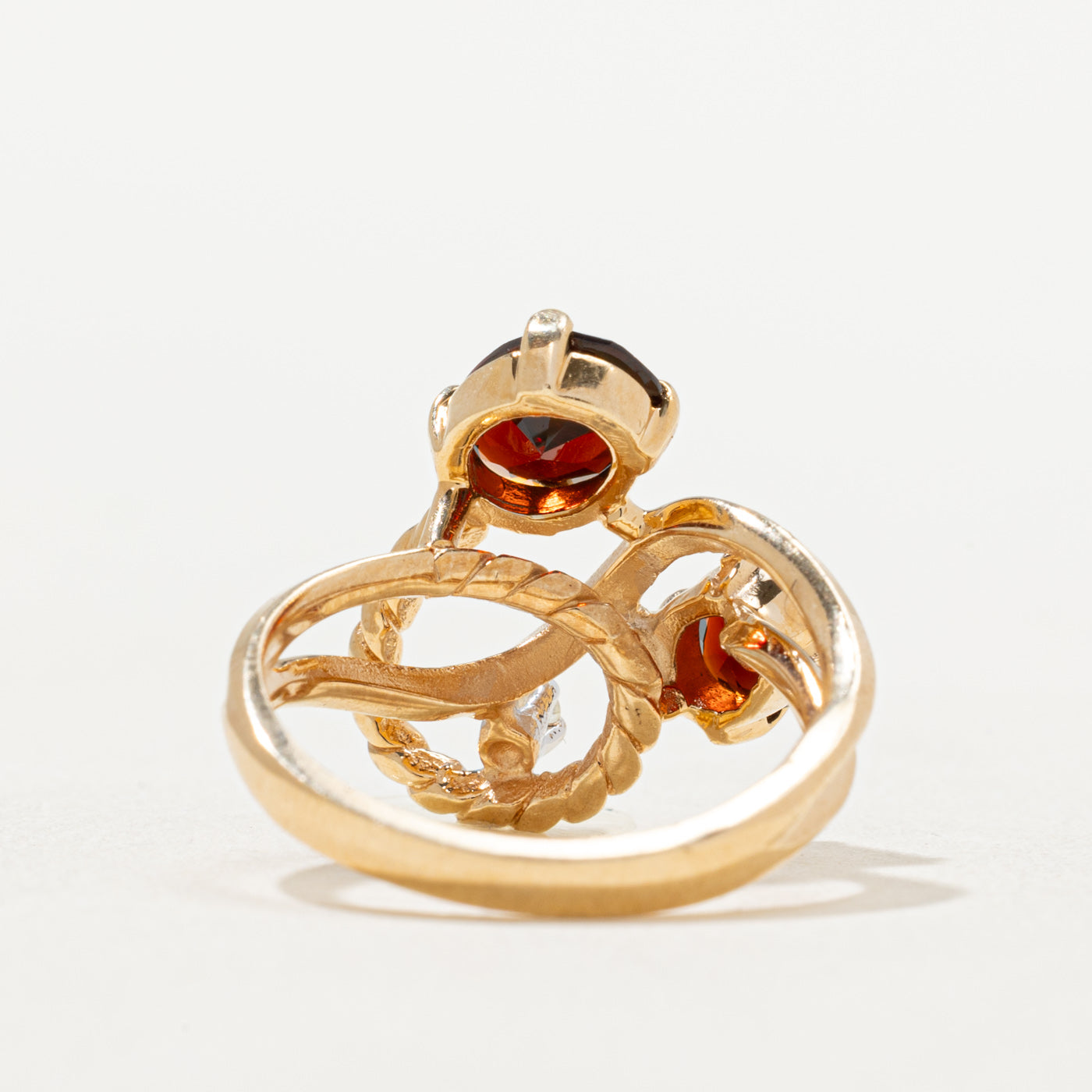 Scattered Garnet & Diamond Abstract Ring | 1.70ctw, 0.03ct | SZ 6