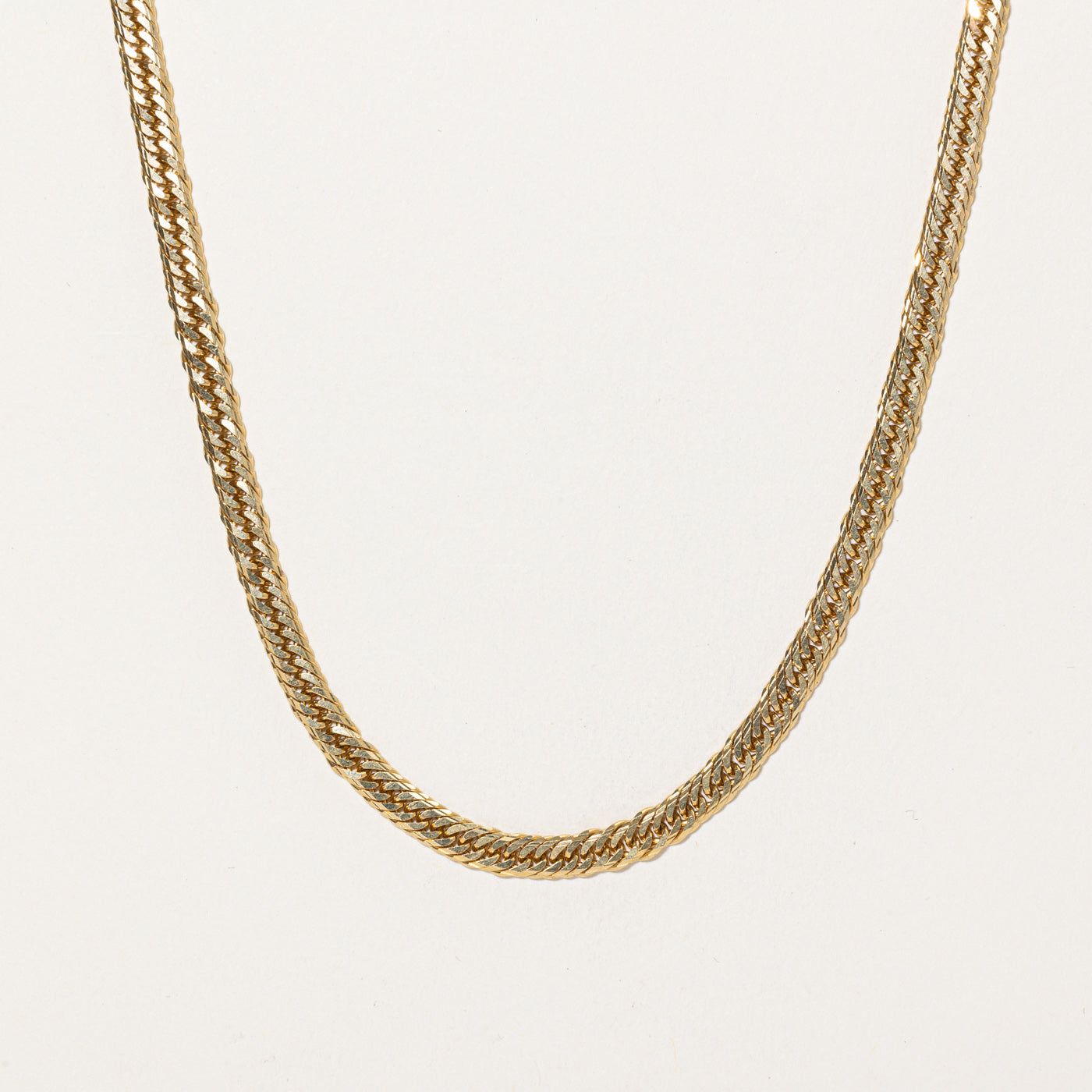 18K Yellow Gold Herringbone Link Chain | 15.5"