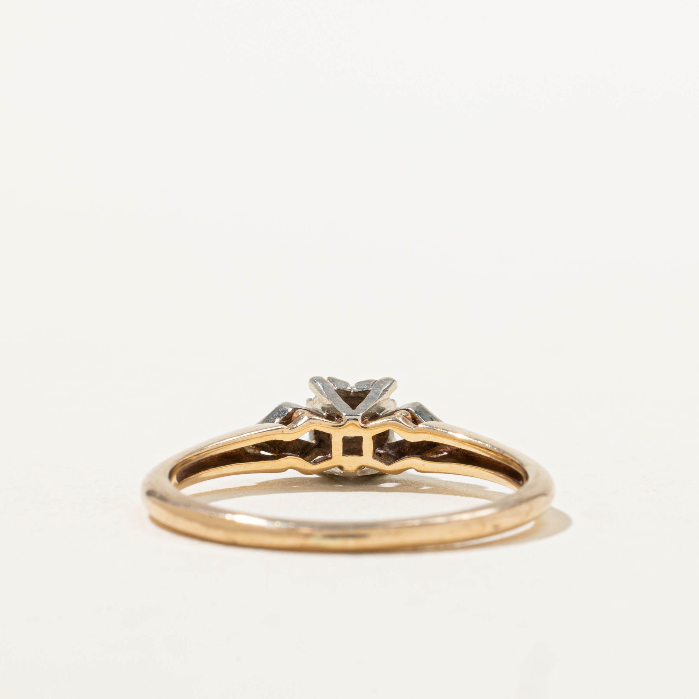 Vintage Canadian 14k Illusion Set Diamond Openwork Ring | SZ 7